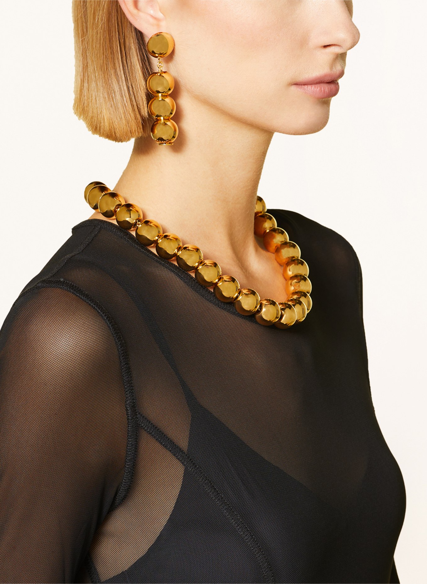 VANESSA BARONI Earrings SMALL BEADS, Color: GOLD (Image 4)