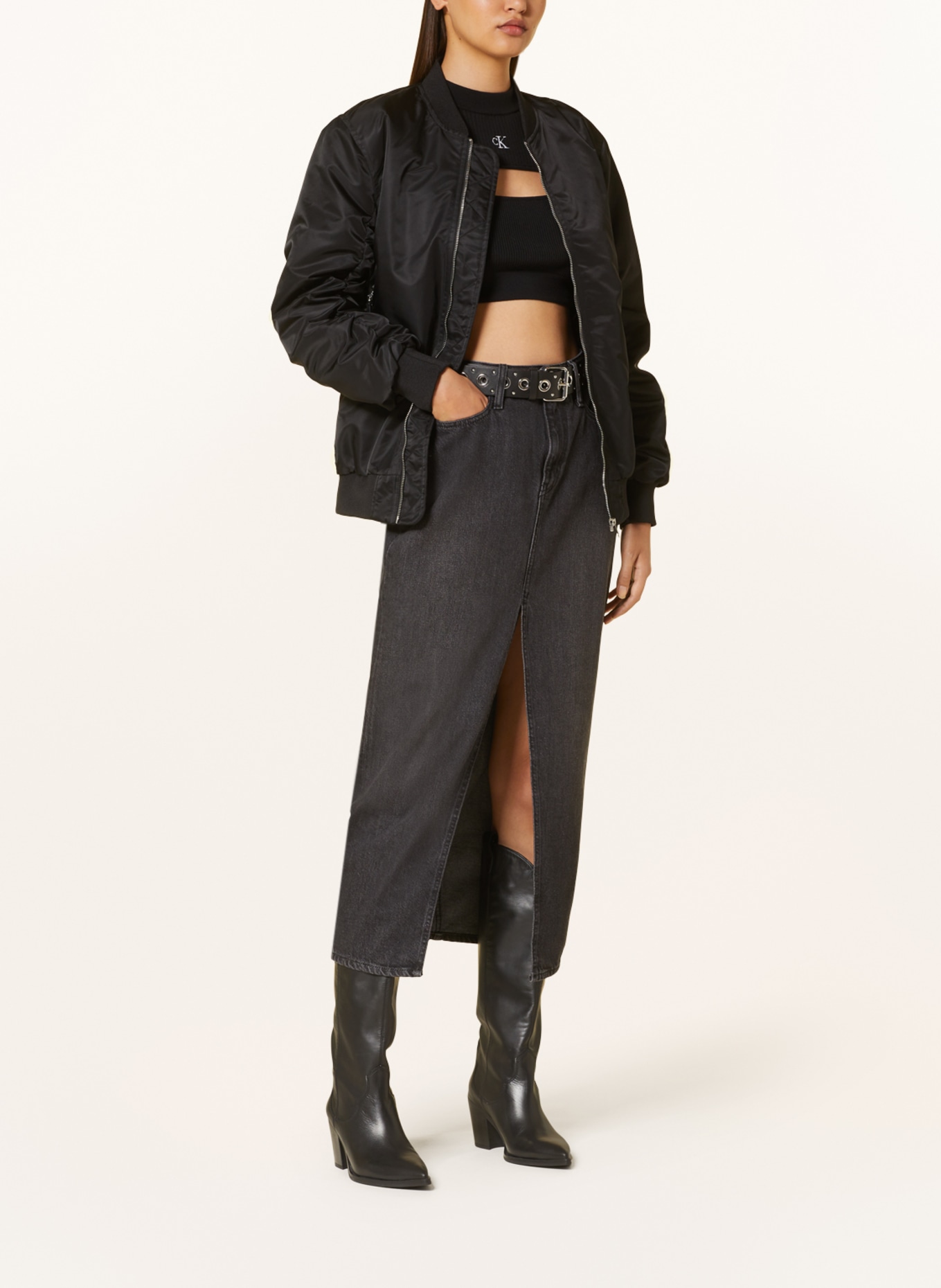 Calvin Klein Jeans Džínová sukně, Barva: 1BY DENIM BLACK (Obrázek 2)
