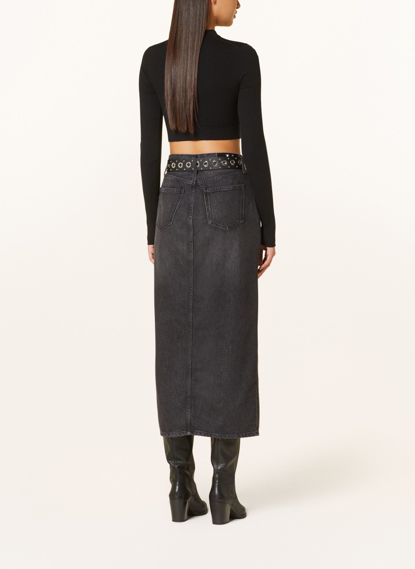 Calvin Klein Jeans Denim skirt, Color: 1BY DENIM BLACK (Image 3)