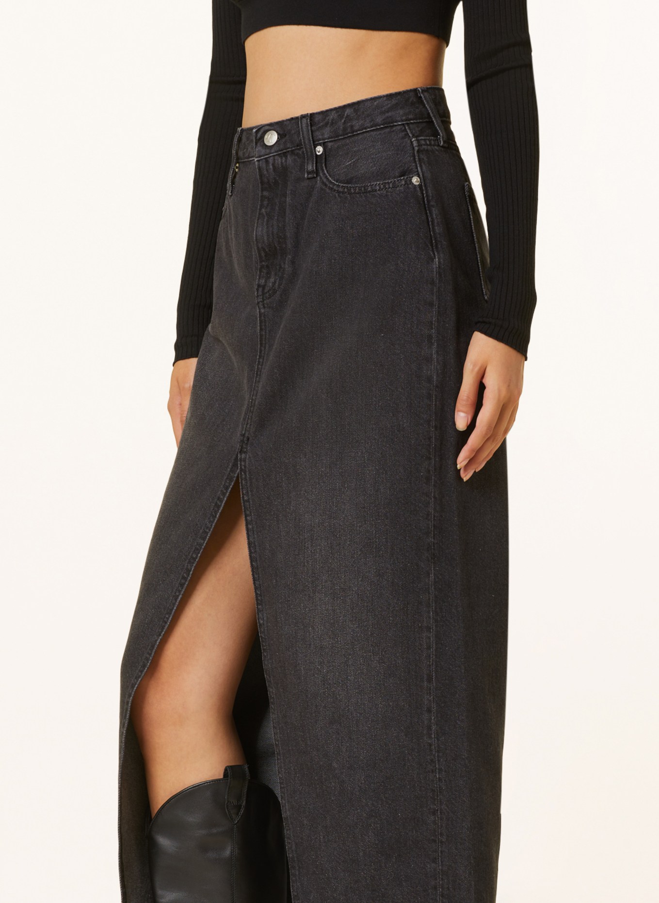 Calvin Klein Jeans Denim skirt, Color: 1BY DENIM BLACK (Image 4)