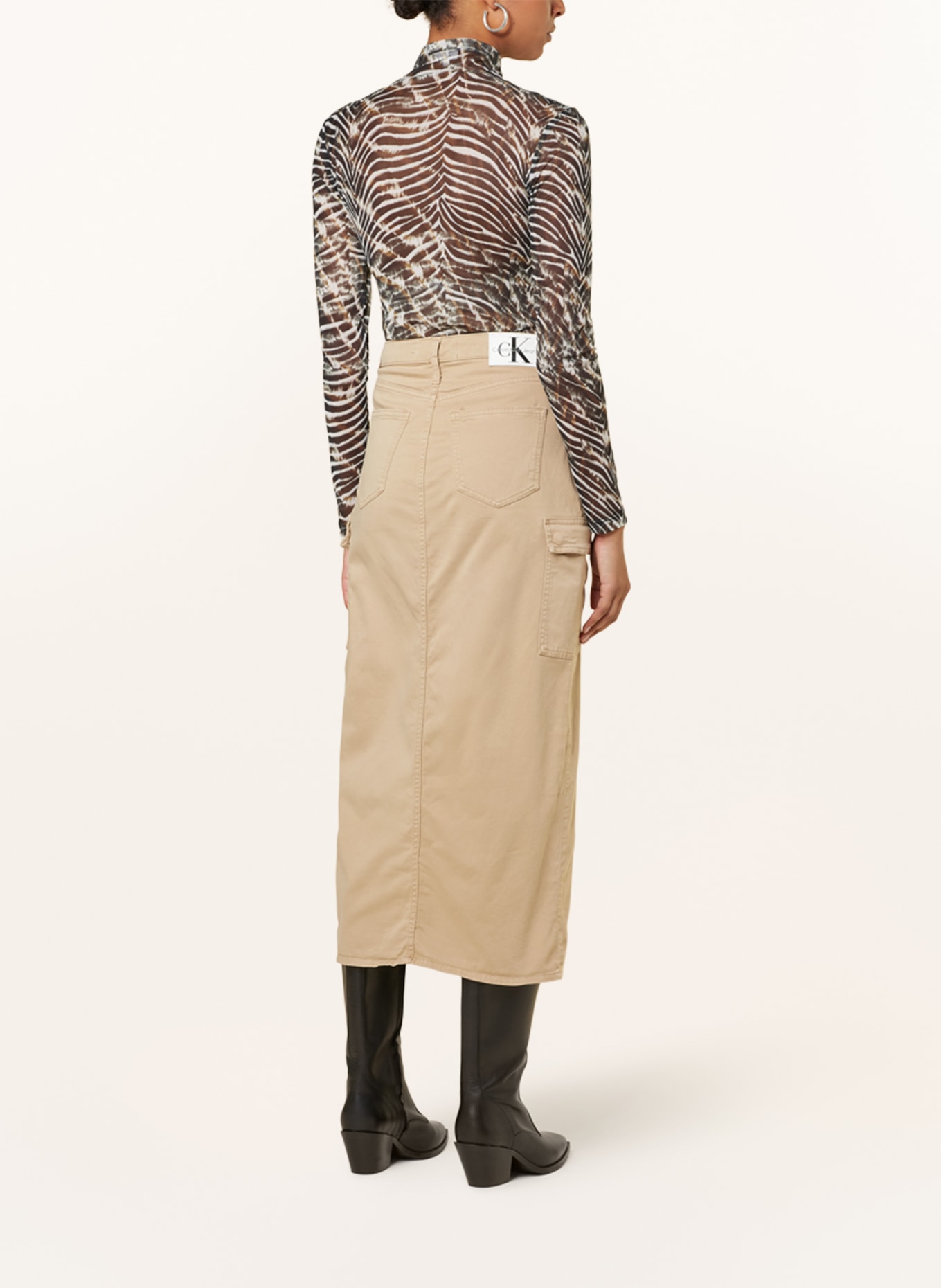 Calvin Klein Jeans Cargo skirt, Color: BEIGE (Image 3)