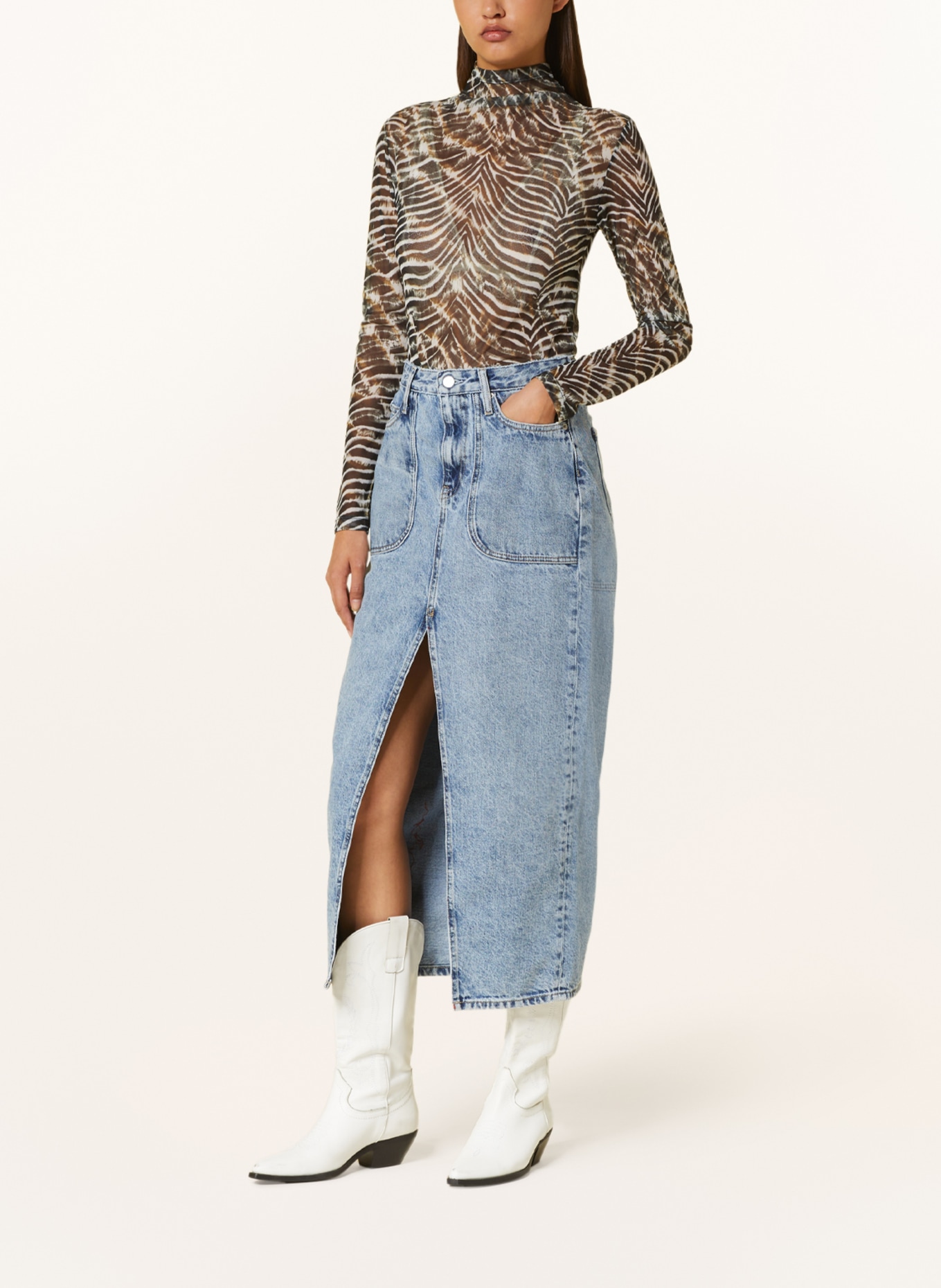 Calvin Klein Jeans Denim skirt, Color: 1AA Denim Light (Image 2)