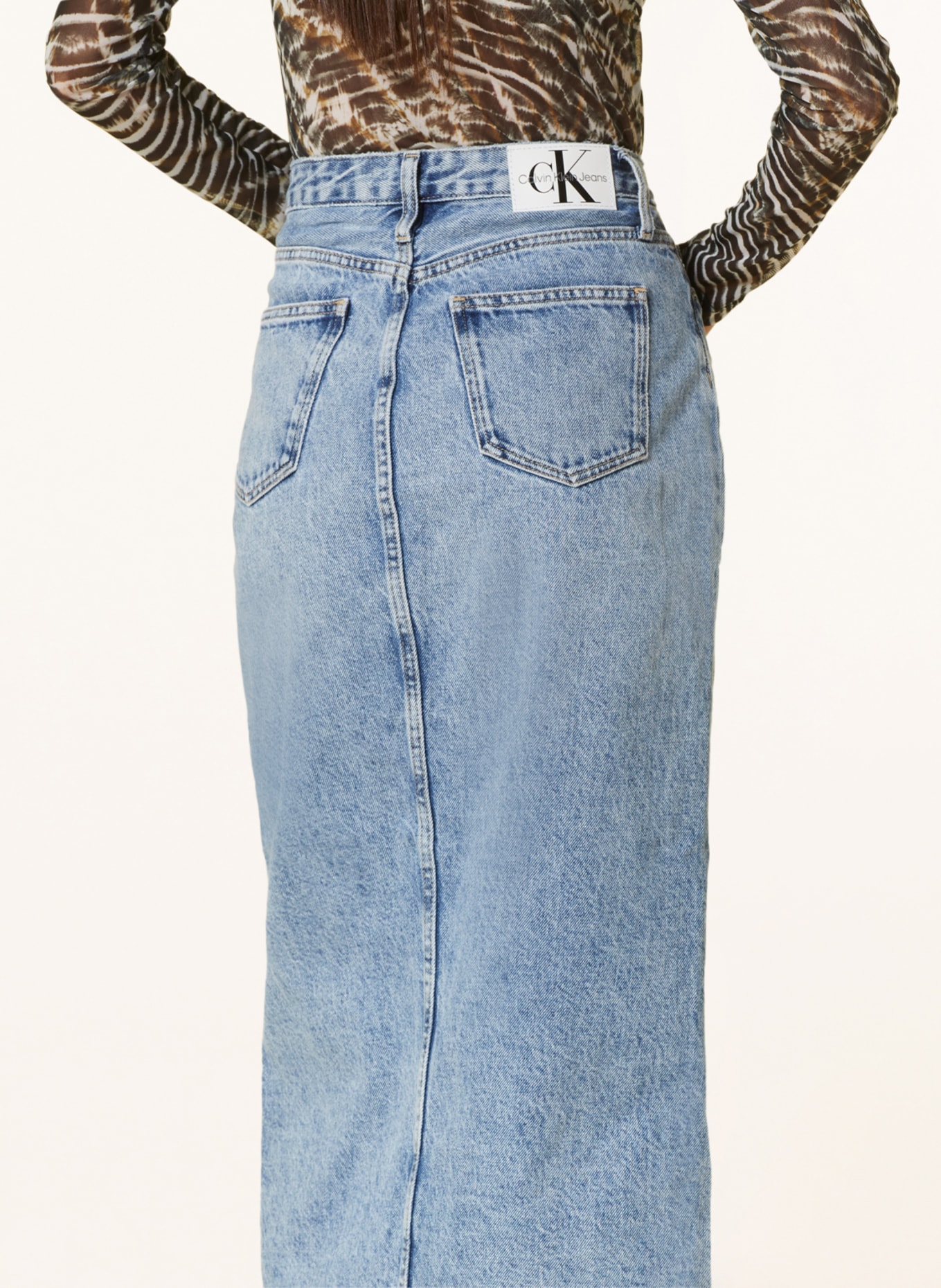 Calvin Klein Jeans Denim skirt in 1aa denim light