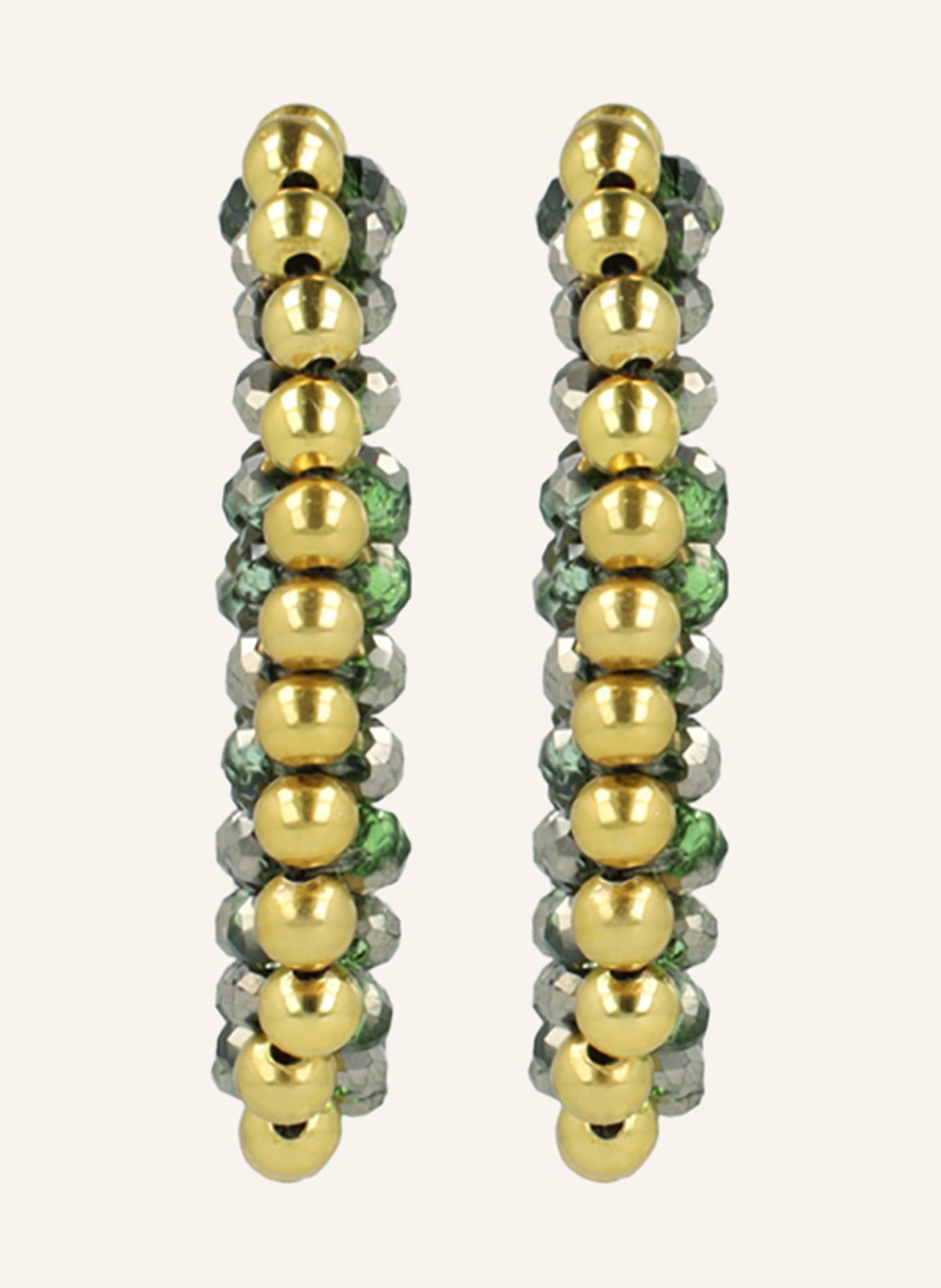 LOTT.gioielli Creole earrings, Color: GREEN/ GOLD (Image 1)