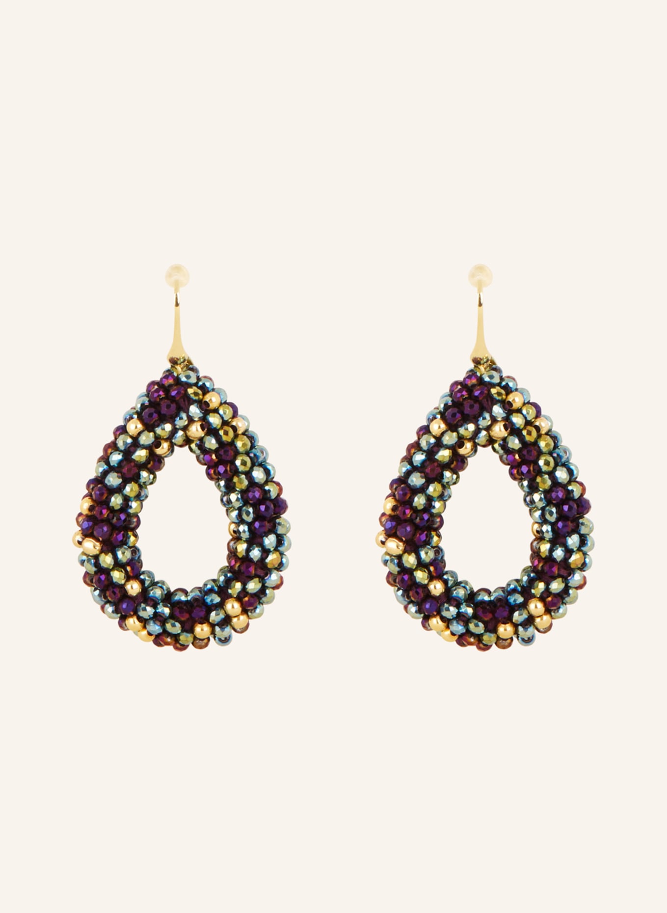 LOTT.gioielli Earrings DROP, Color: GOLD/ BLACK (Image 1)
