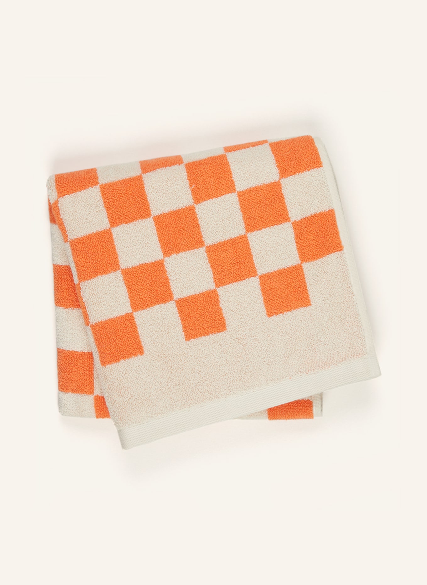 Marc O'Polo Towel CHECKER, Color: ECRU/ ORANGE (Image 2)