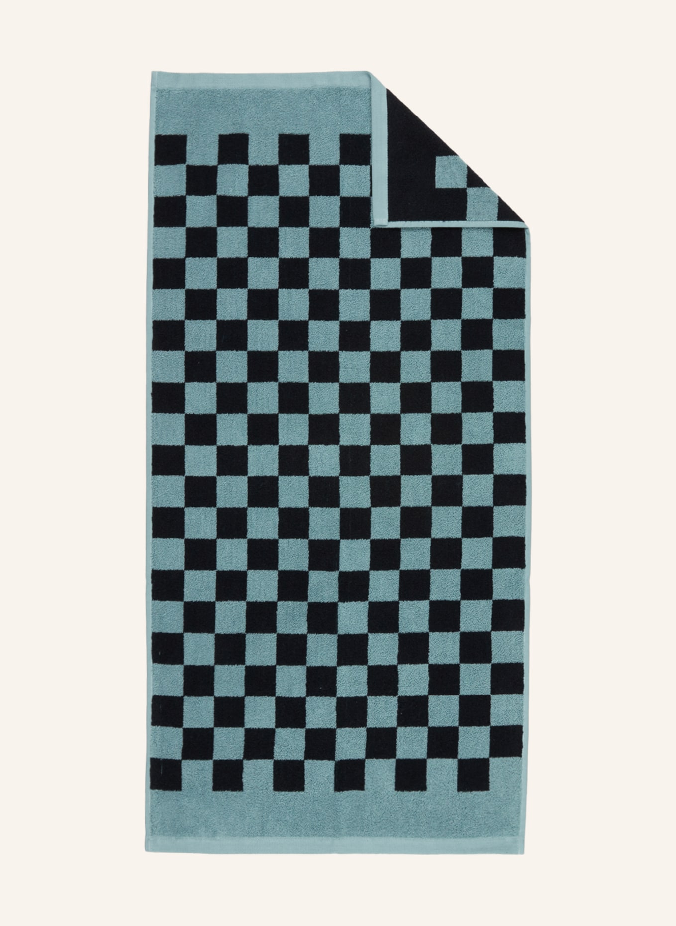 Marc O'Polo Towel CHECKER, Color: LIGHT BLUE/ BLACK (Image 1)