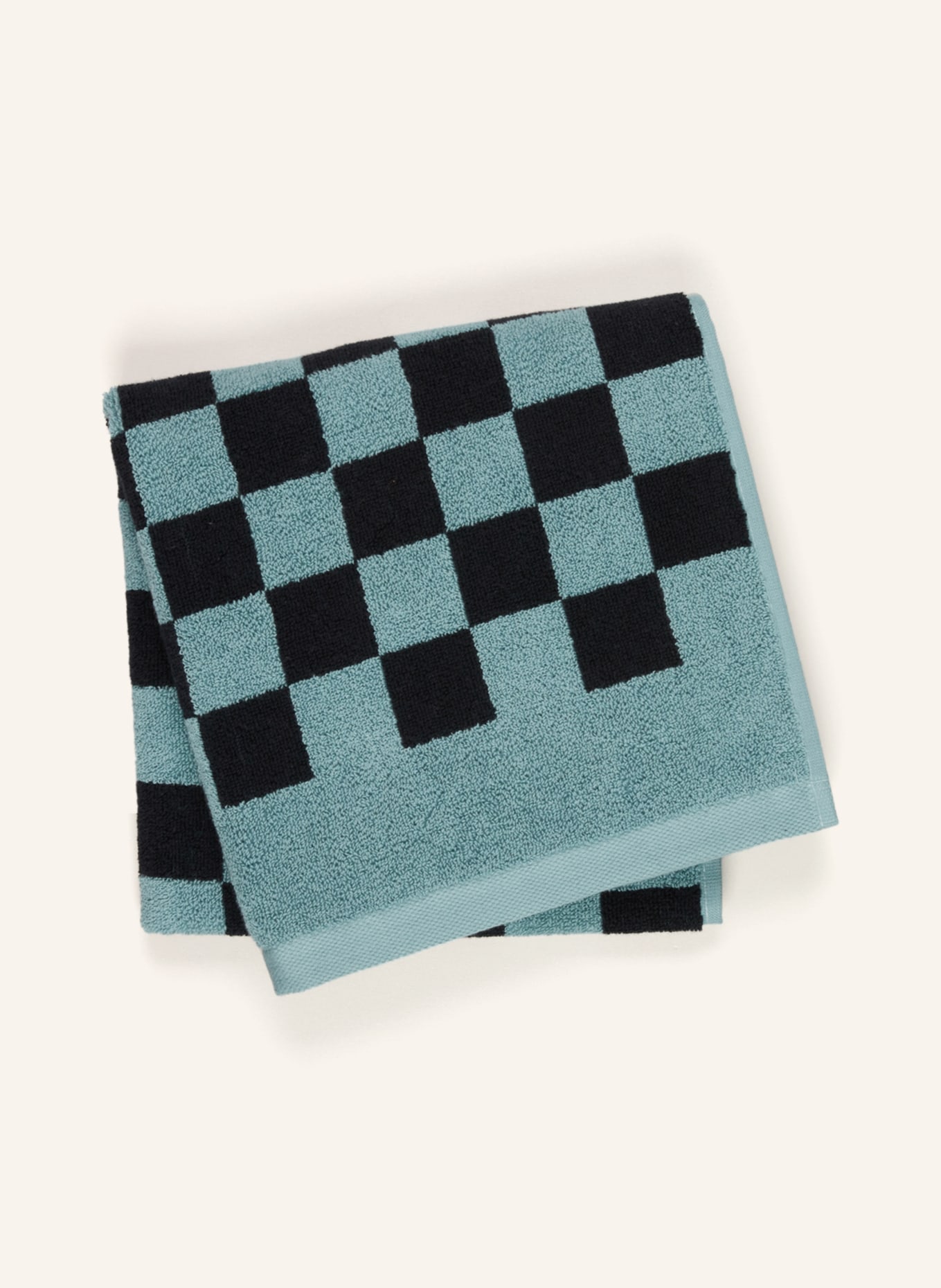 Marc O'Polo Towel CHECKER, Color: LIGHT BLUE/ BLACK (Image 2)