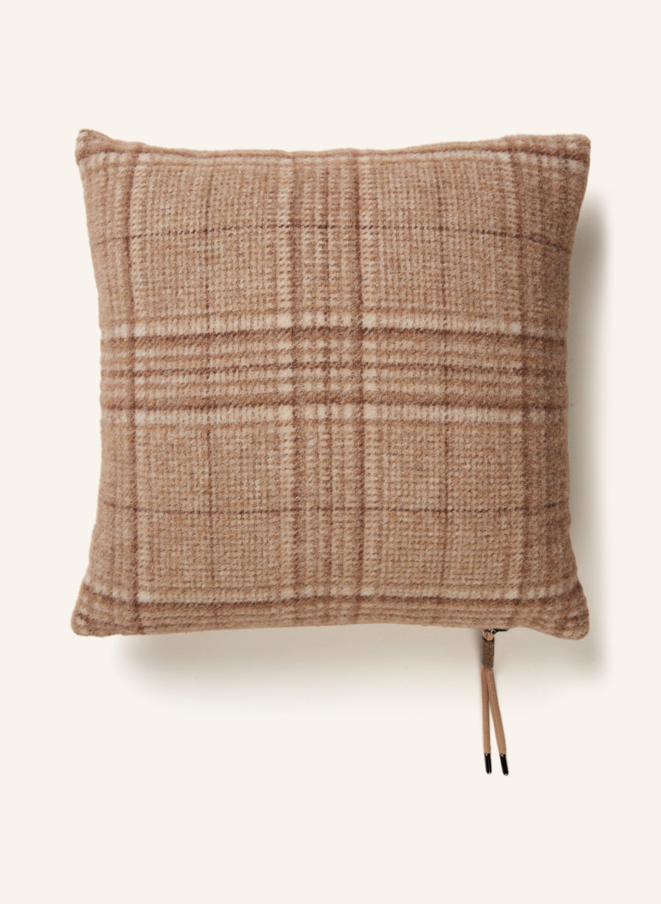 BRUNELLO CUCINELLI Decorative cushion with alpaca, Color: BROWN/ CREAM (Image 1)