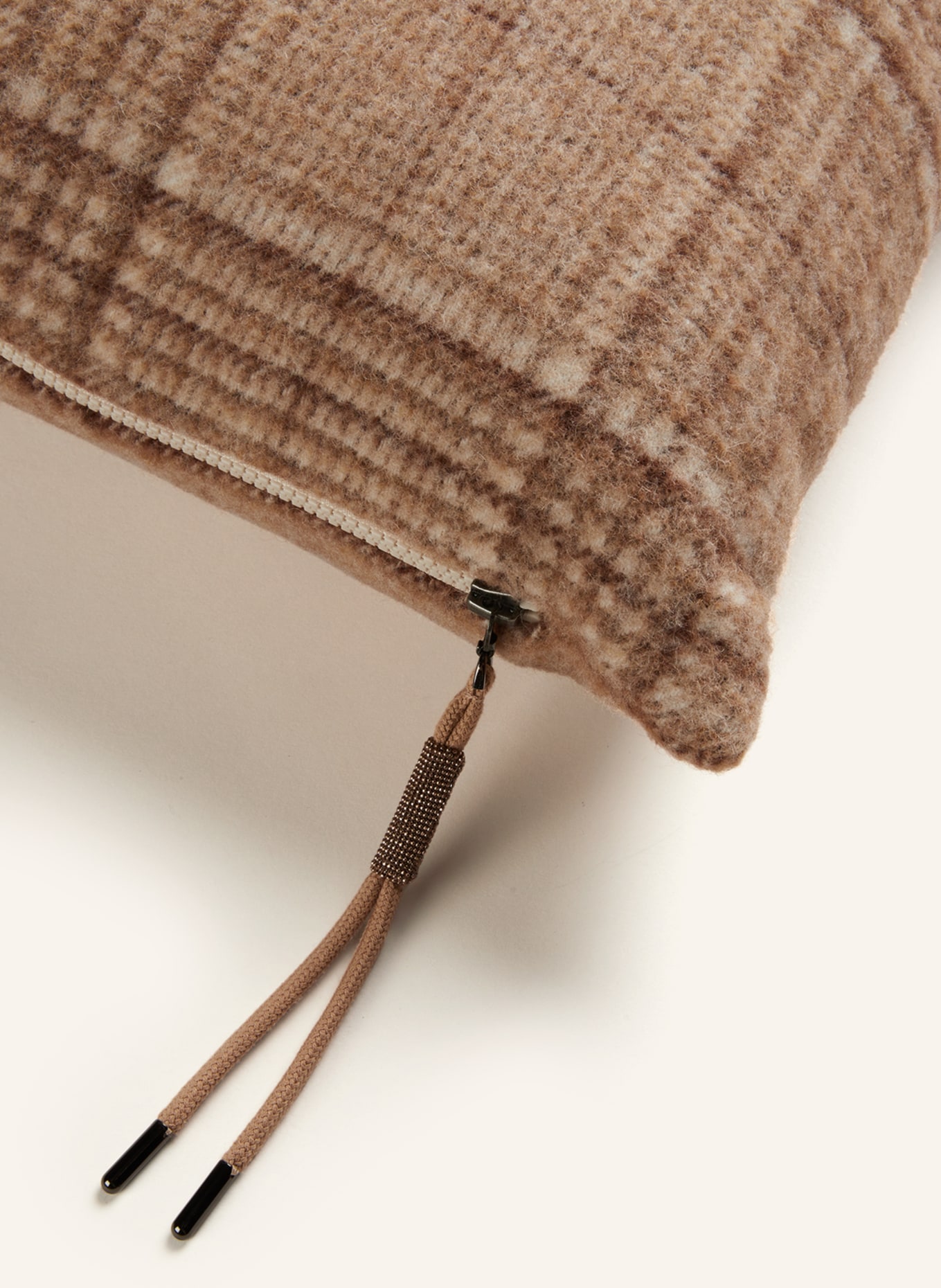 BRUNELLO CUCINELLI Decorative cushion with alpaca, Color: BROWN/ CREAM (Image 3)