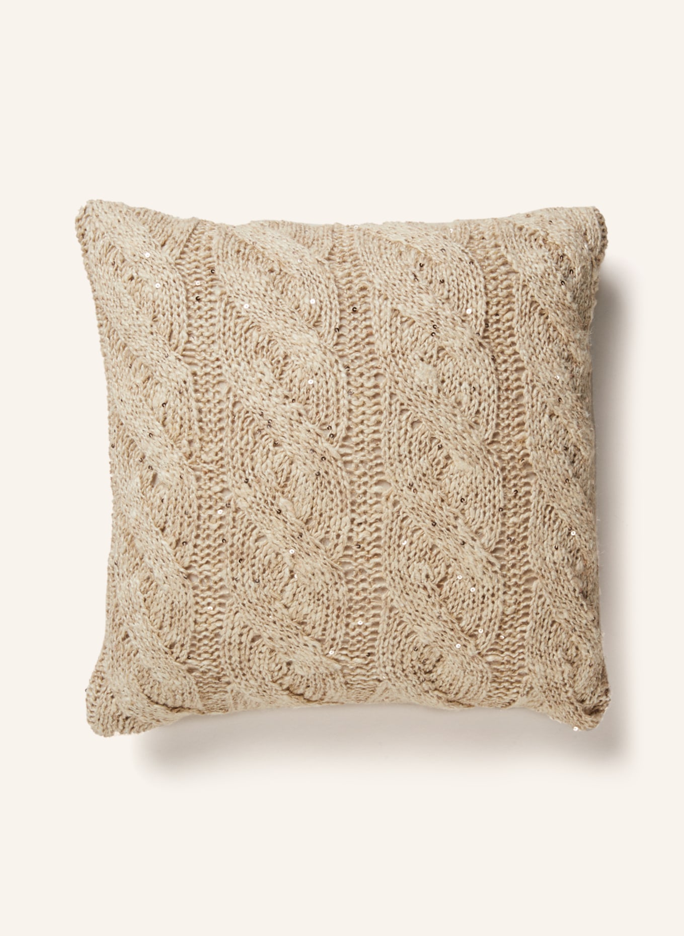 BRUNELLO CUCINELLI Decorative cushion with linen and silk, Color: BEIGE (Image 2)