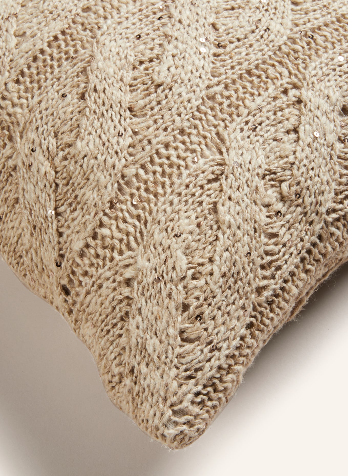 BRUNELLO CUCINELLI Decorative cushion with linen and silk, Color: BEIGE (Image 3)