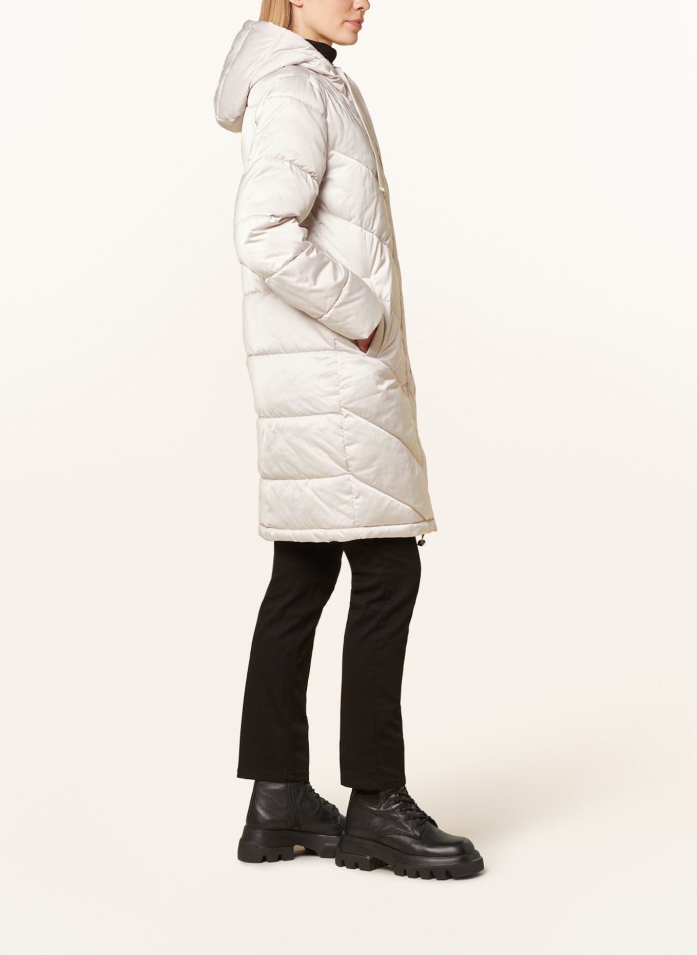 monari Quilted coat, Color: CREAM (Image 4)