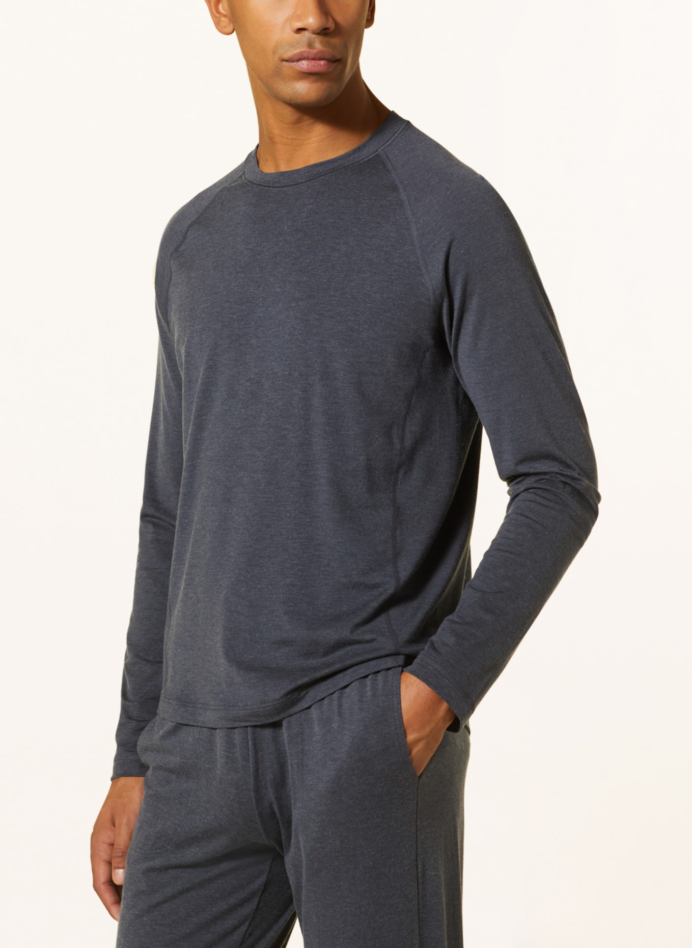CALIDA Pajama shirt DEEPSLEEPWEAR WARMING, Color: DARK GRAY (Image 4)