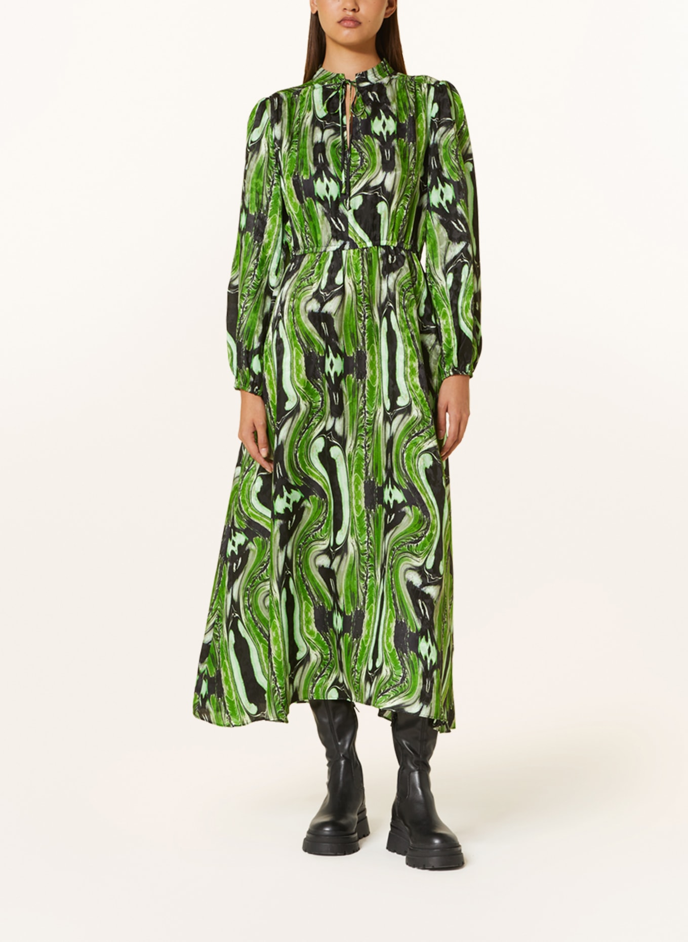 MRS & HUGS Dress, Color: GREEN/ BLACK (Image 2)