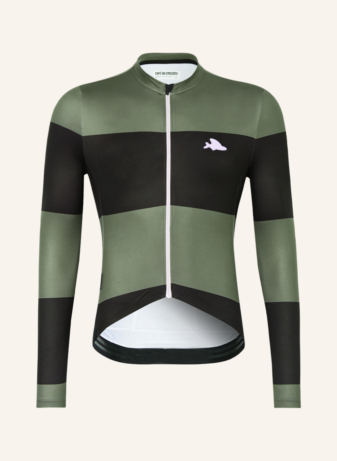 CAFÉ DU CYCLISTE Cycling jersey CONSTANCE, Color: BLACK/ DARK GREEN (Image 1)