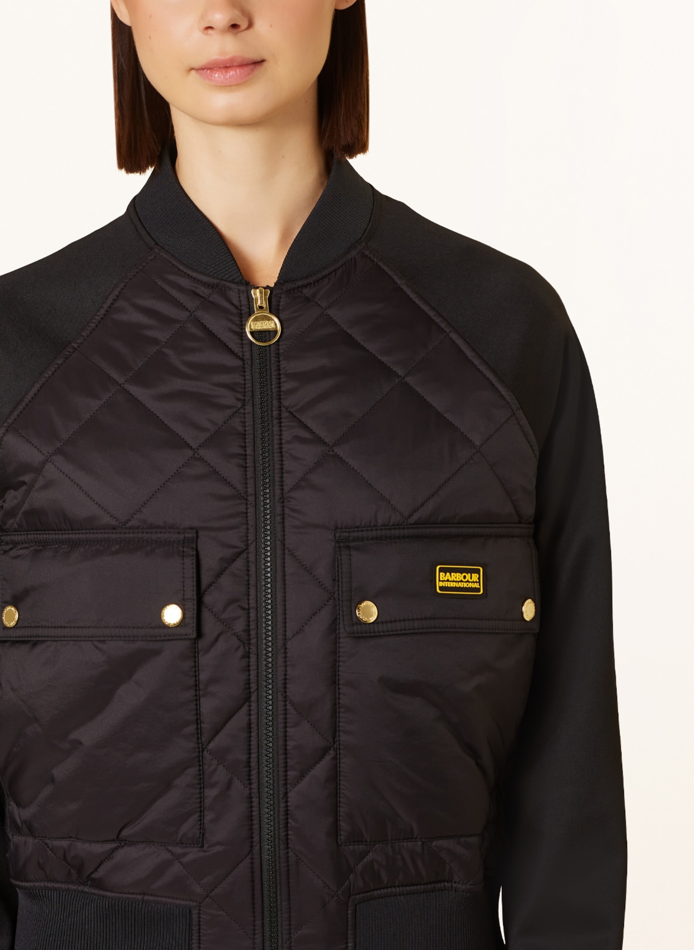 BARBOUR INTERNATIONAL Bomber jacket WILSON in mixed materials, Color: BLACK (Image 4)