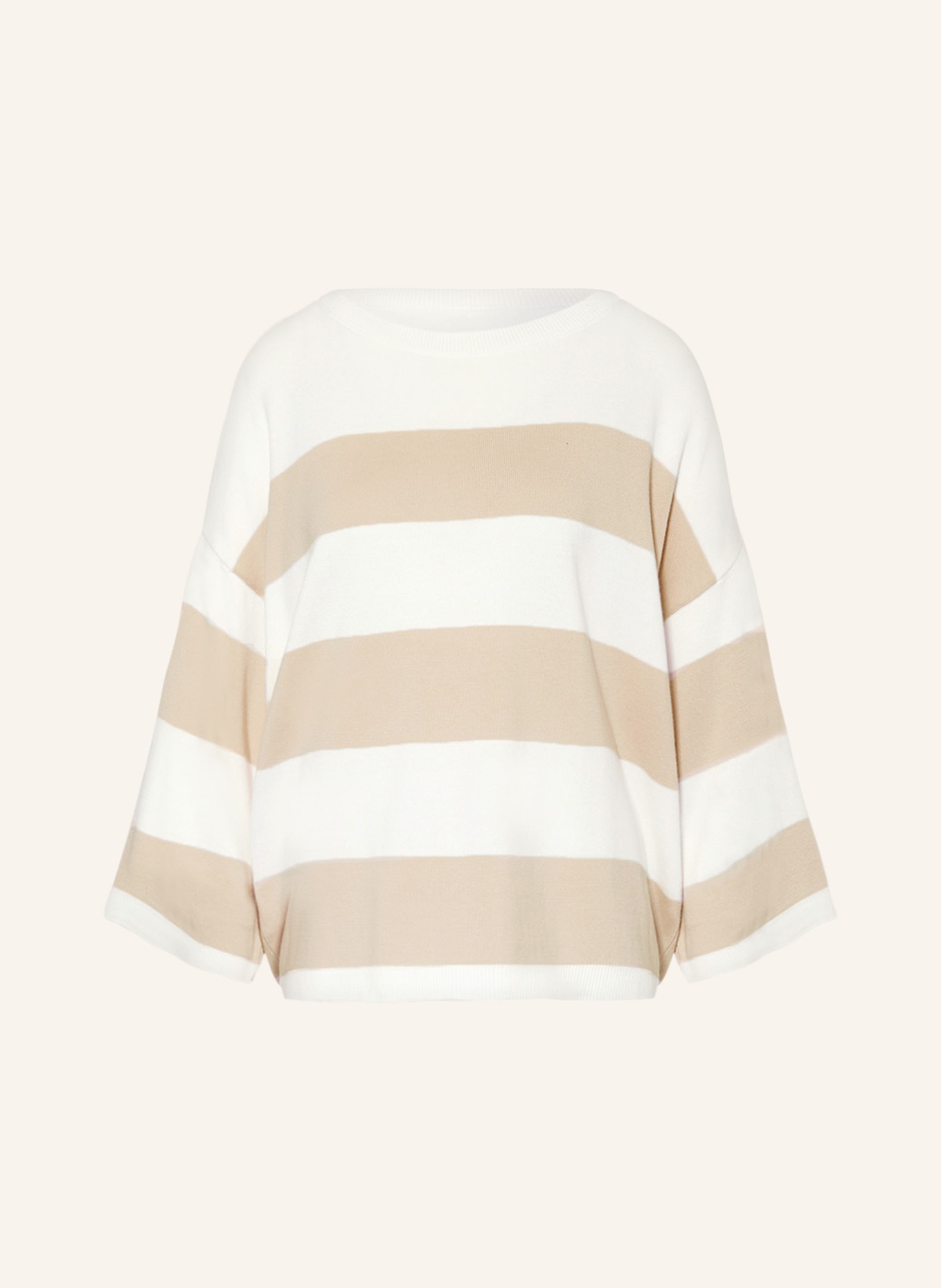 Barbour Sweater VIVIENNE with 3/4 sleeves, Color: WHITE/ BEIGE (Image 1)
