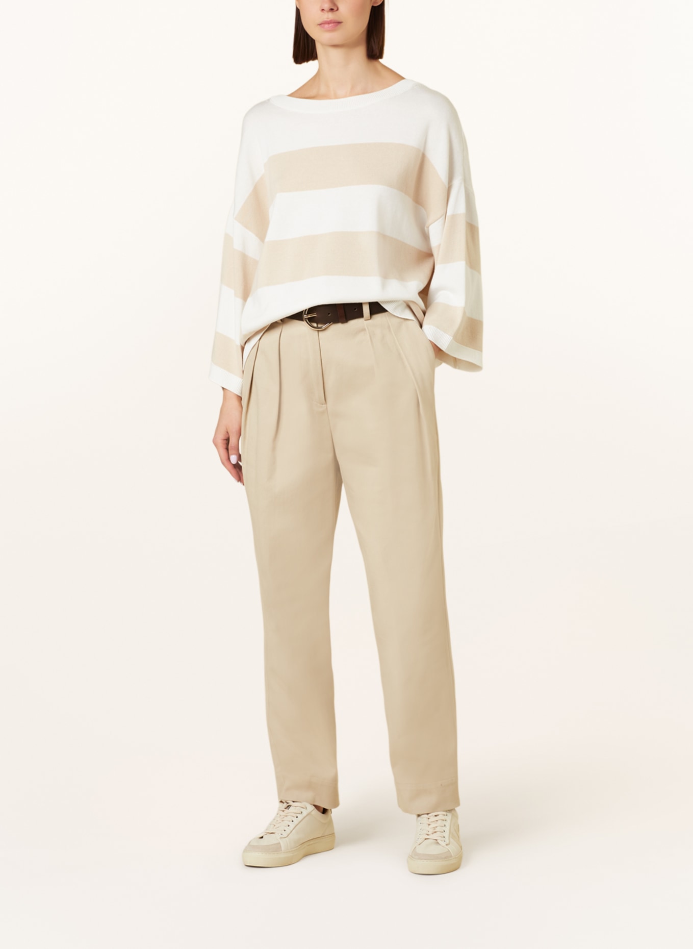 Barbour Sweater VIVIENNE with 3/4 sleeves, Color: WHITE/ BEIGE (Image 2)