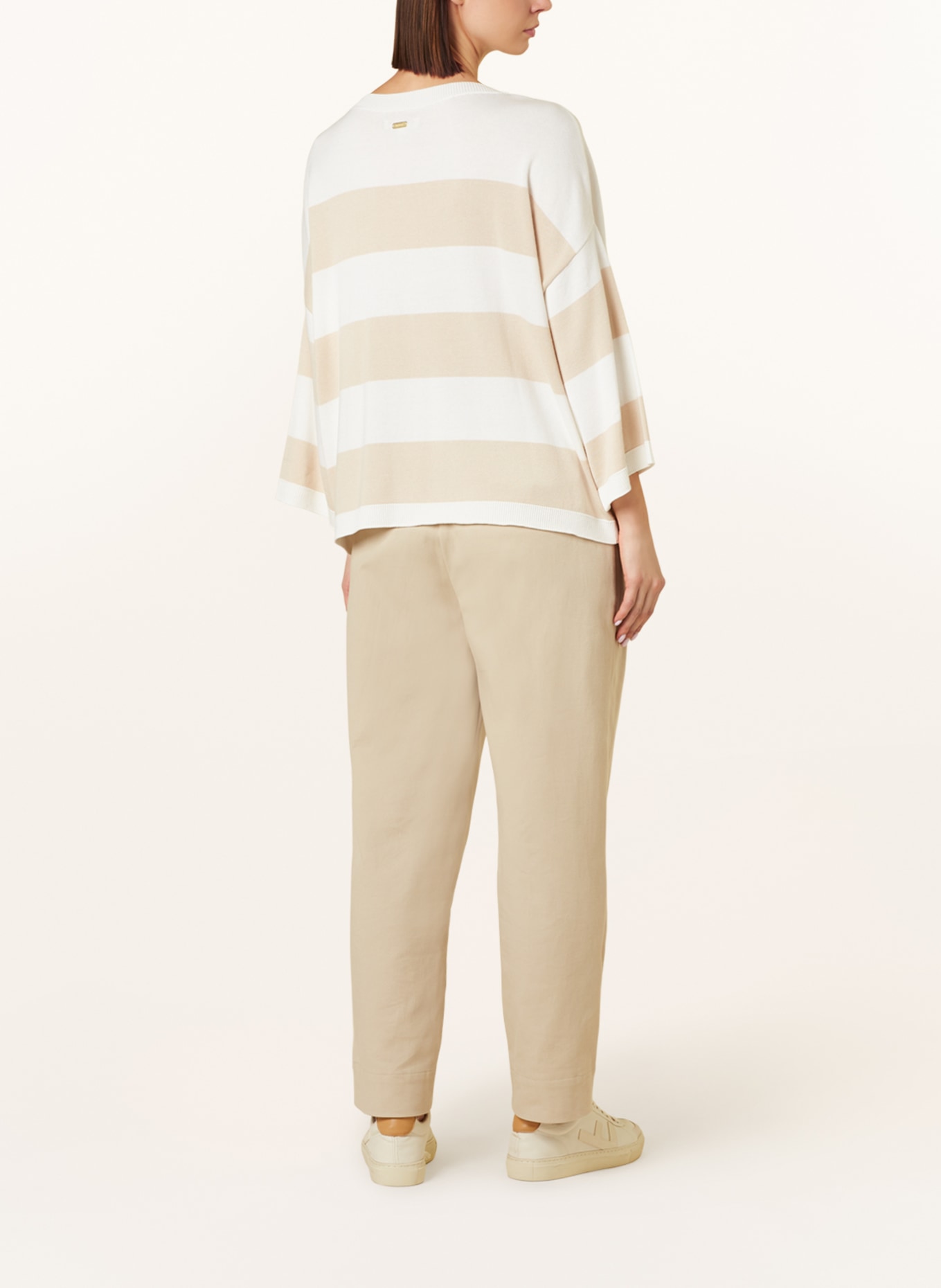 Barbour Sweater VIVIENNE with 3/4 sleeves, Color: WHITE/ BEIGE (Image 3)