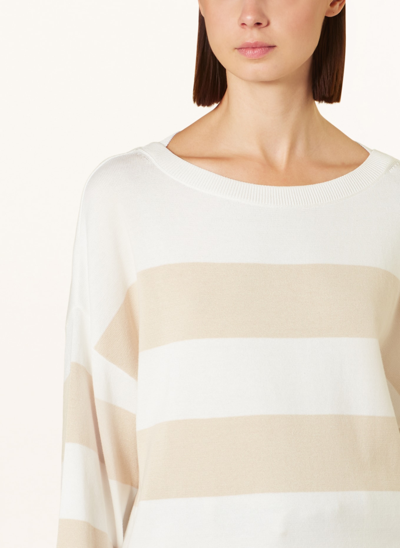Barbour Sweater VIVIENNE with 3/4 sleeves, Color: WHITE/ BEIGE (Image 4)