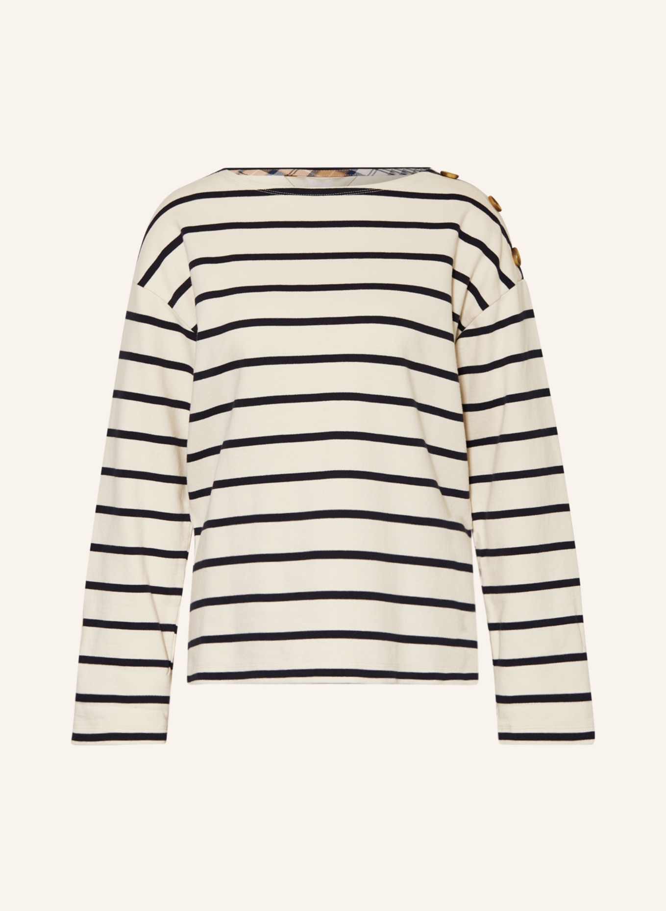 Barbour Sweatshirt CAROLINE, Color: CREAM/ BLACK (Image 1)