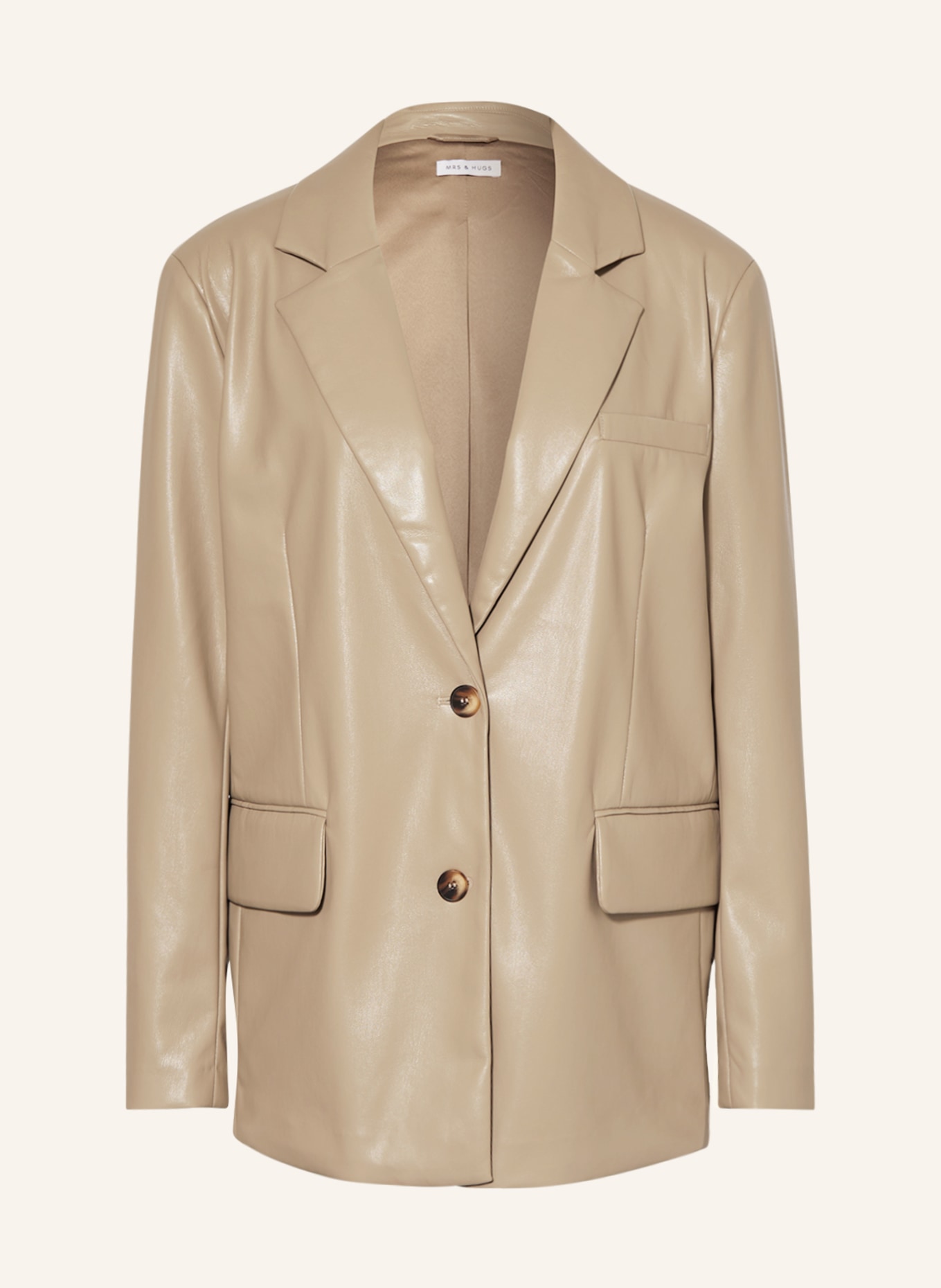 MRS & HUGS Blazer in leather look, Color: TAUPE (Image 1)
