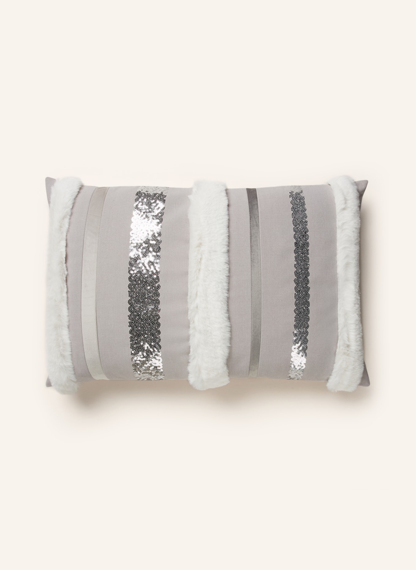 SPORTALM Decorative cushion cover with sequins, Color: GRAY/ CREAM/ SILVER (Image 1)