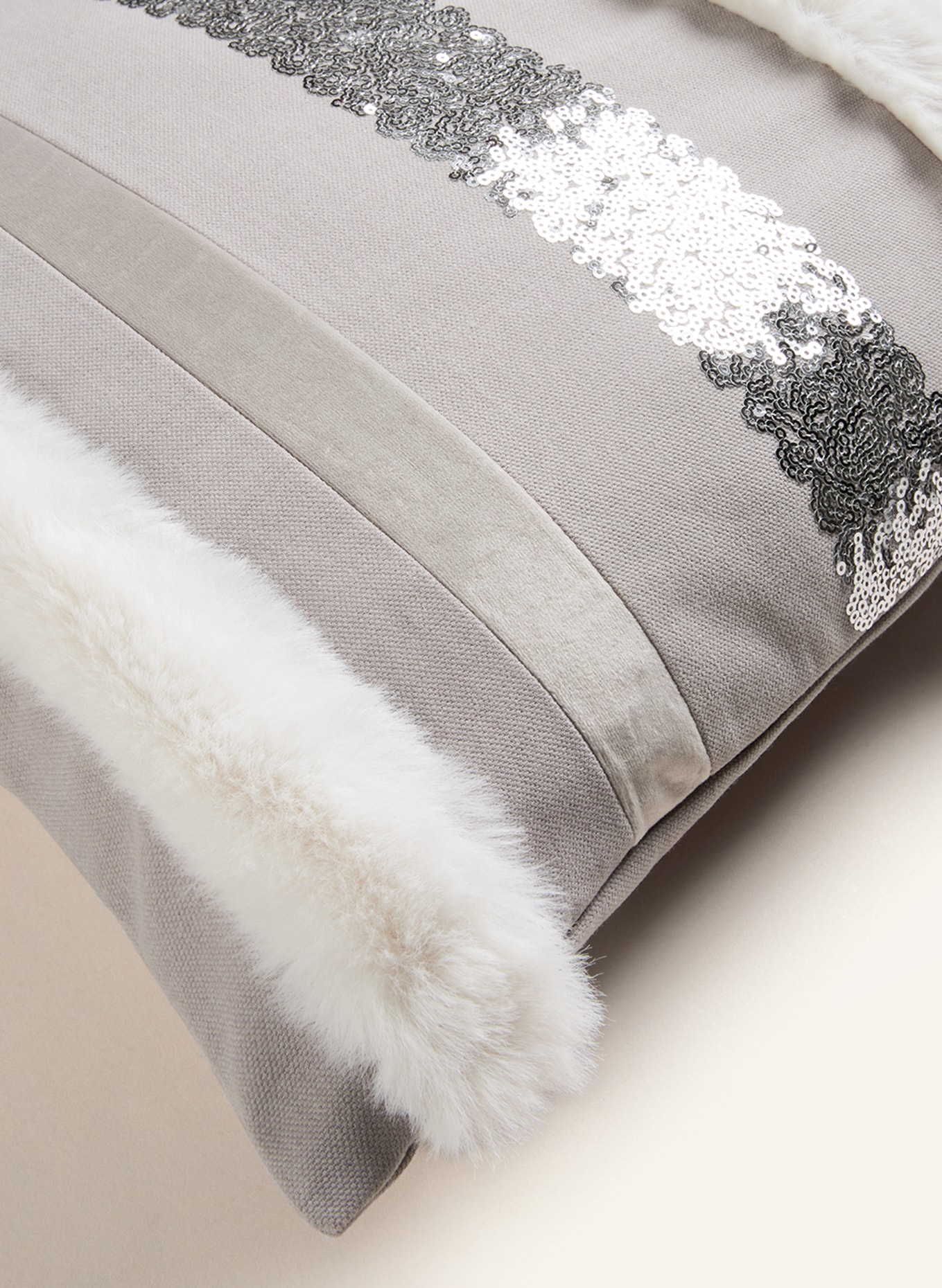 SPORTALM Decorative cushion cover with sequins, Color: GRAY/ CREAM/ SILVER (Image 3)