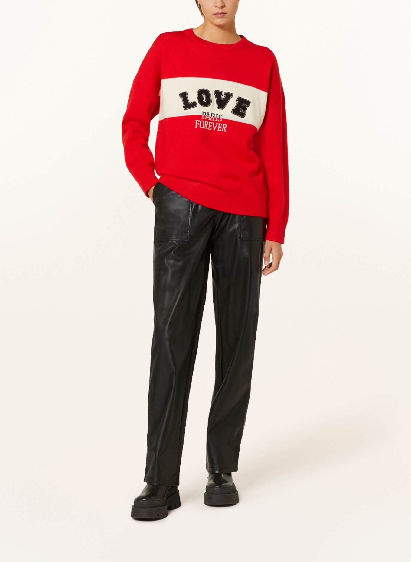 SUNCOO Sweater PASCO, Color: RED/ WHITE/ BLACK (Image 2)