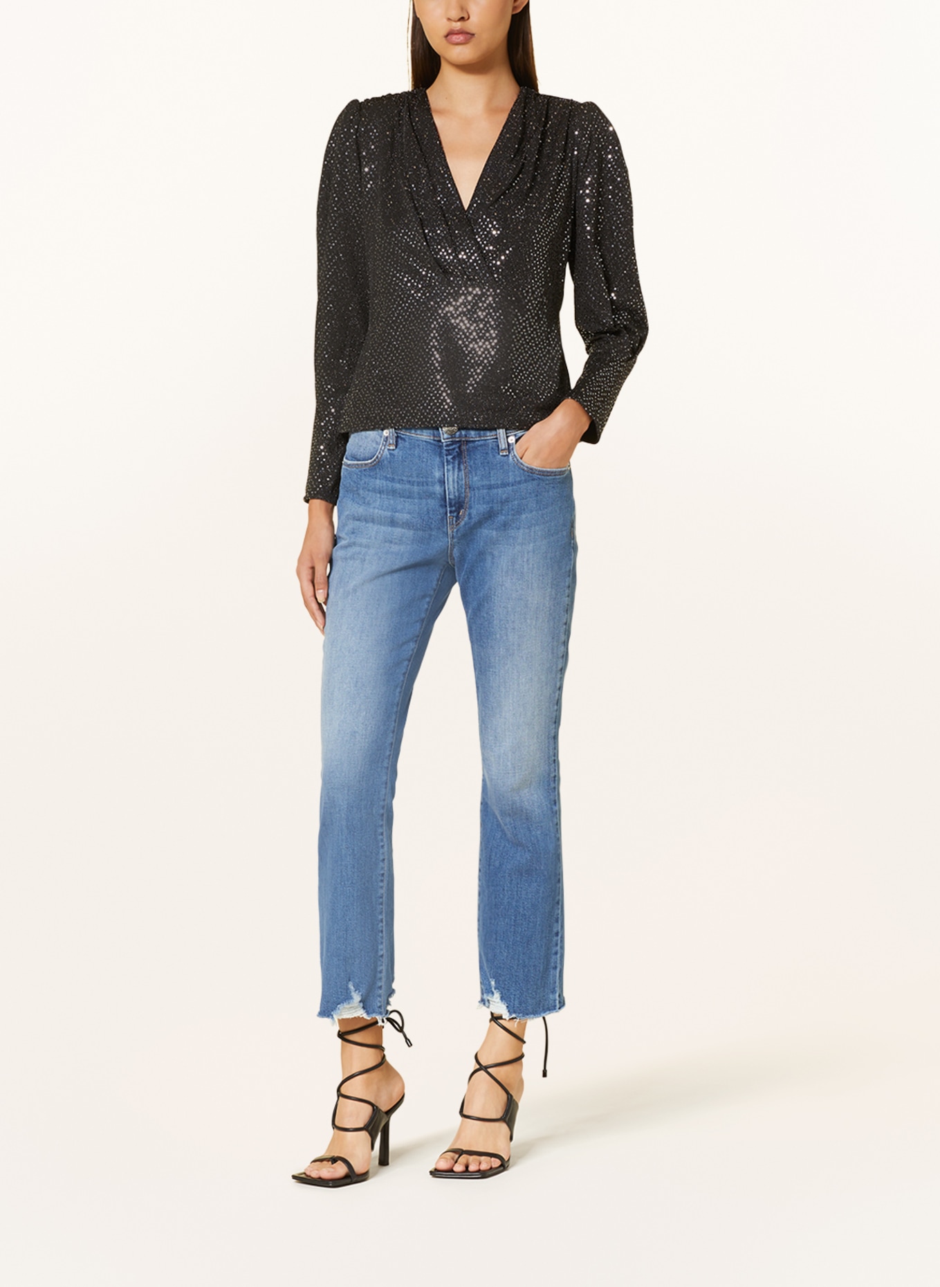SUNCOO Shirt blouse LORENA with sequins, Color: BLACK (Image 2)