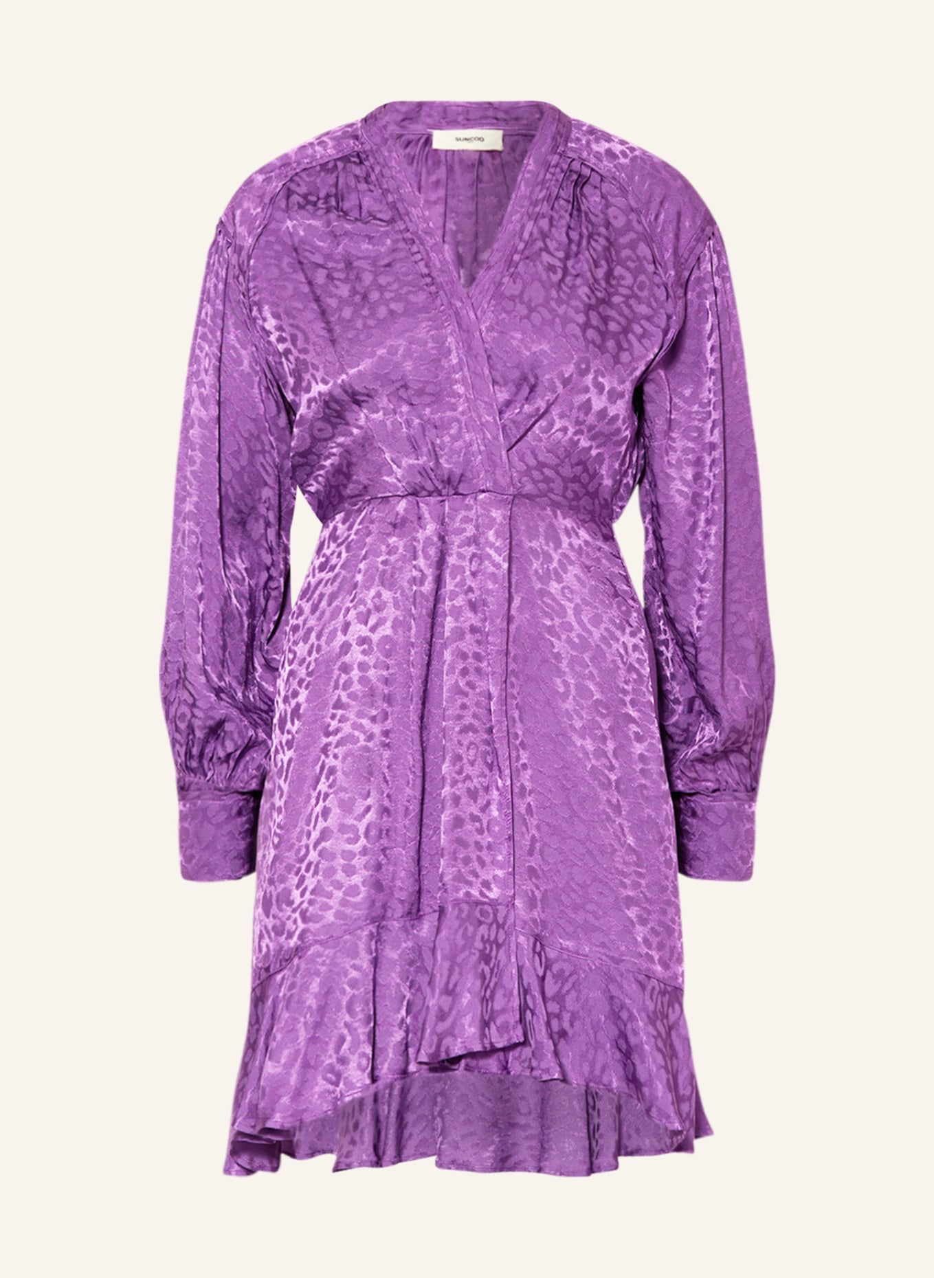 SUNCOO Sukienka CARRIE w kopertowym stylu, Kolor: LILA (Obrazek 1)