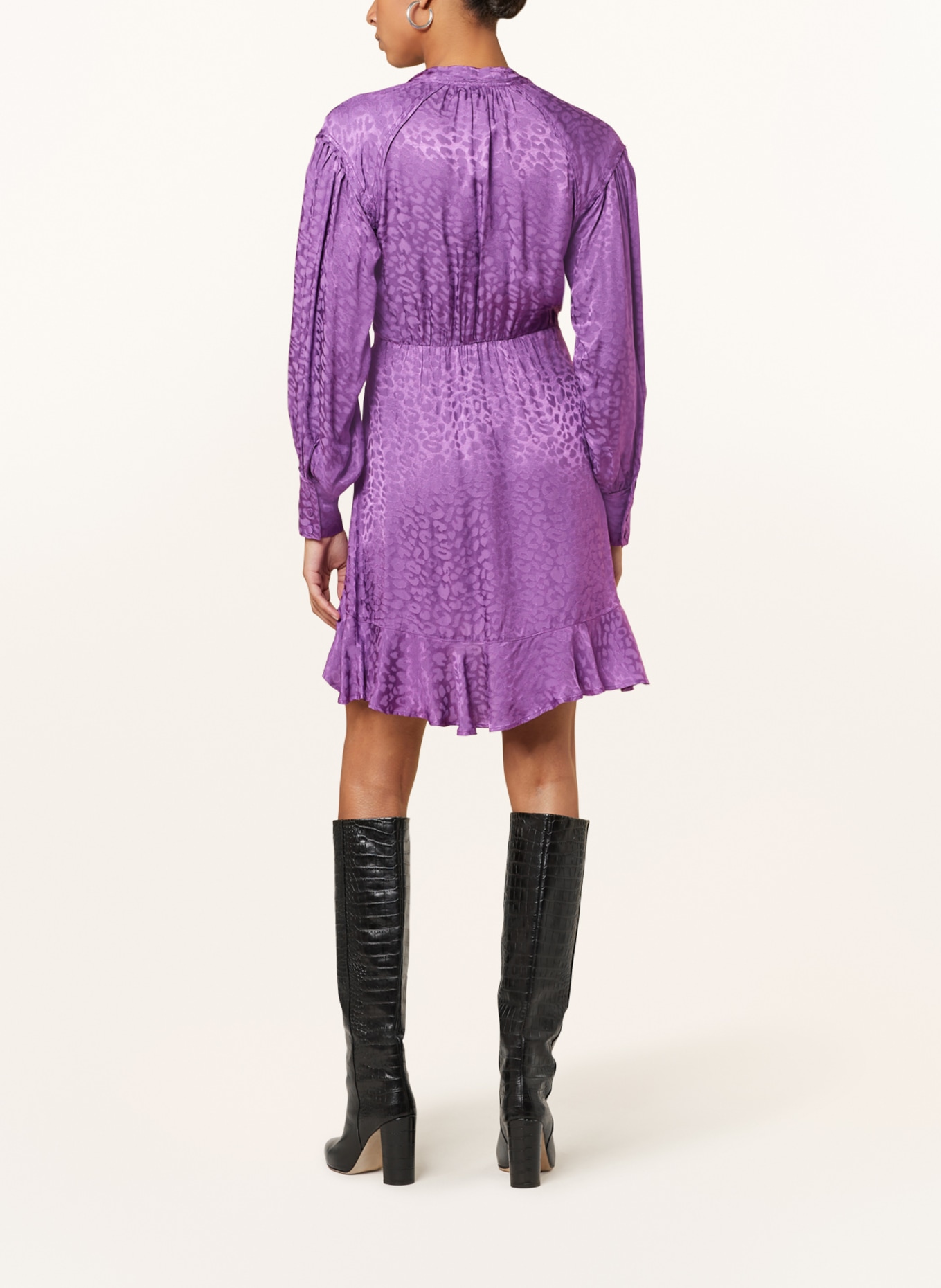 SUNCOO Sukienka CARRIE w kopertowym stylu, Kolor: LILA (Obrazek 3)