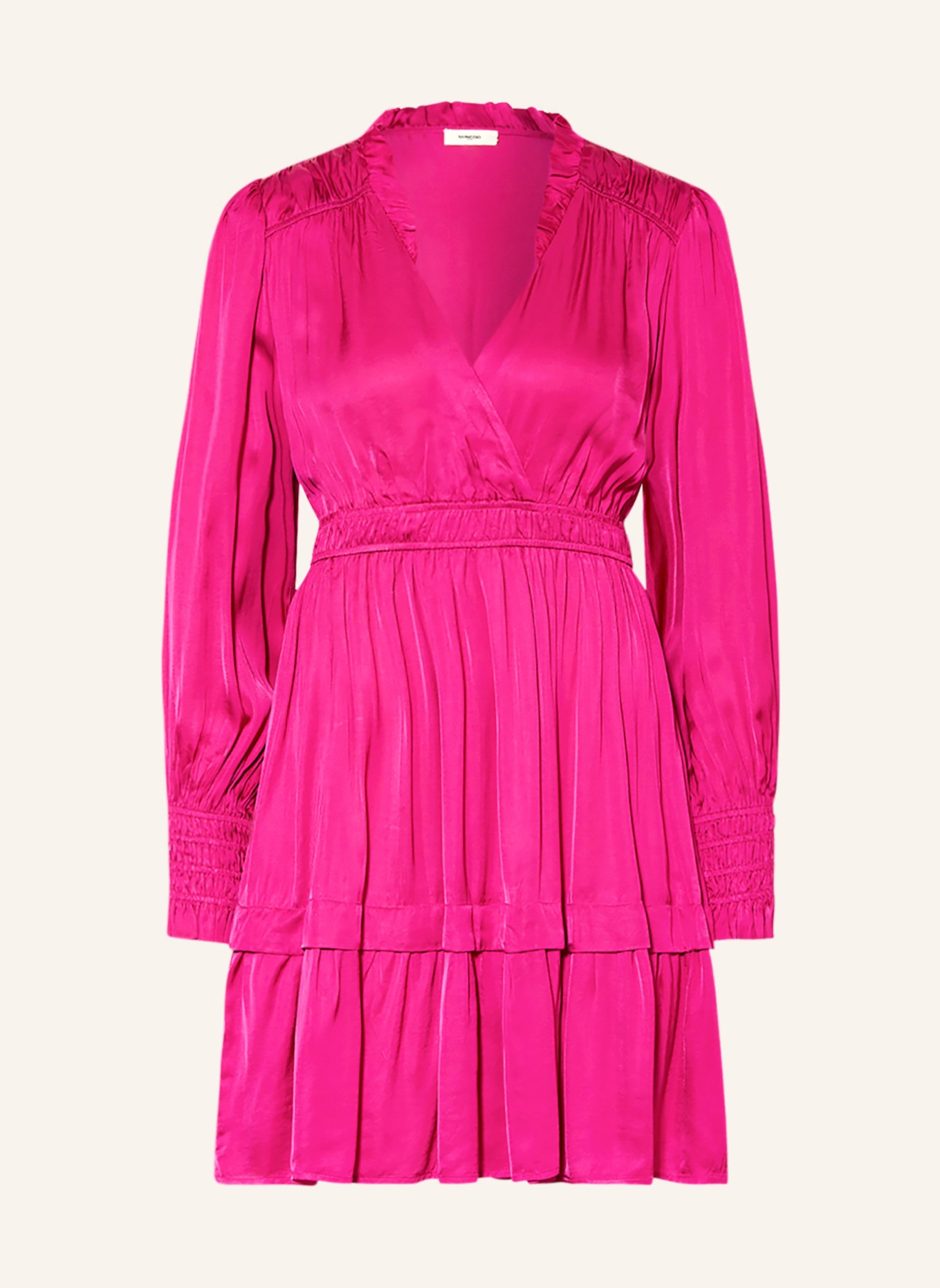 SUNCOO Satin dress CINDA, Color: FUCHSIA (Image 1)