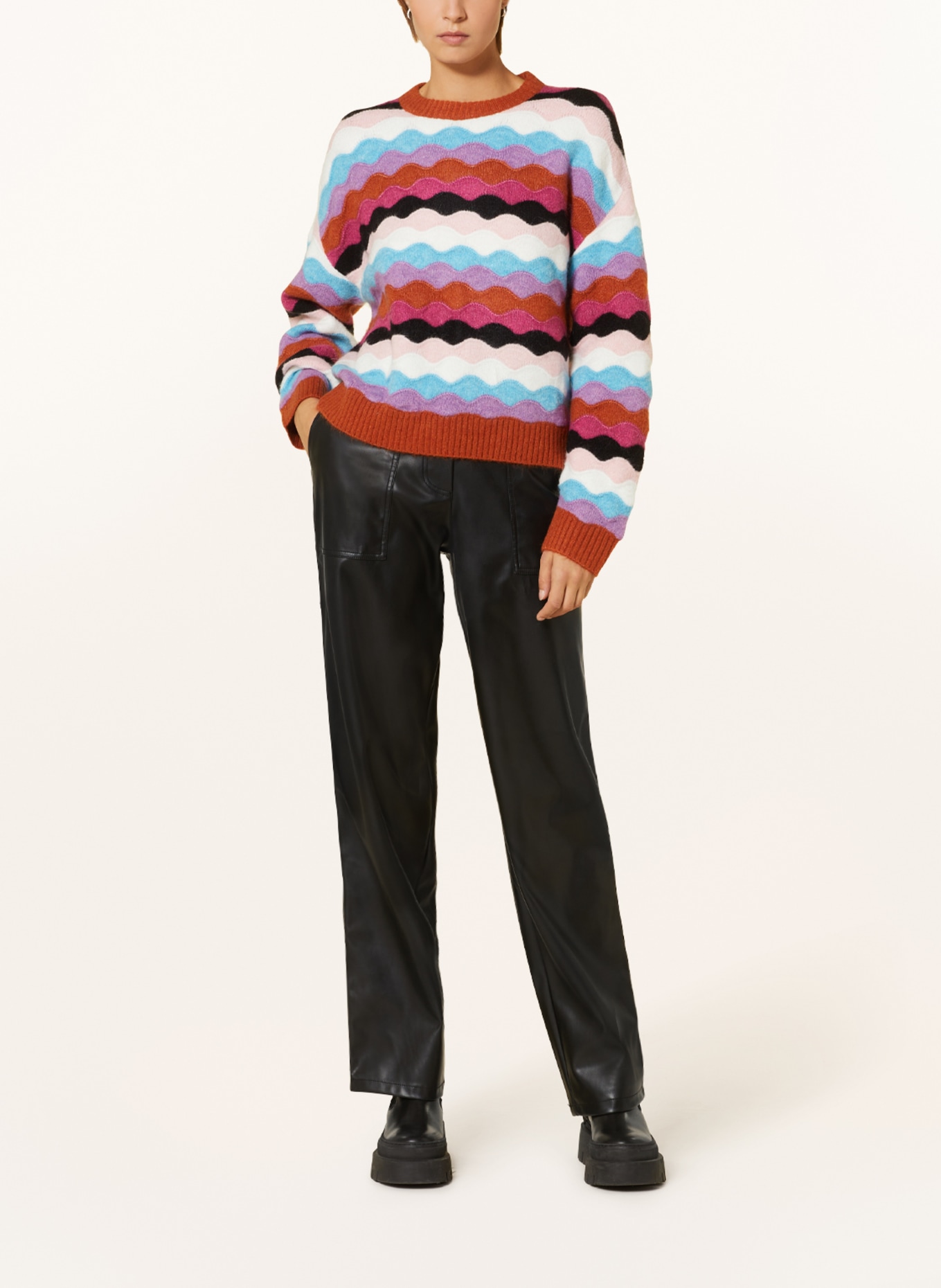 SUNCOO Sweater PANAYO, Color: FUCHSIA/ COGNAC/ NEON BLUE (Image 2)