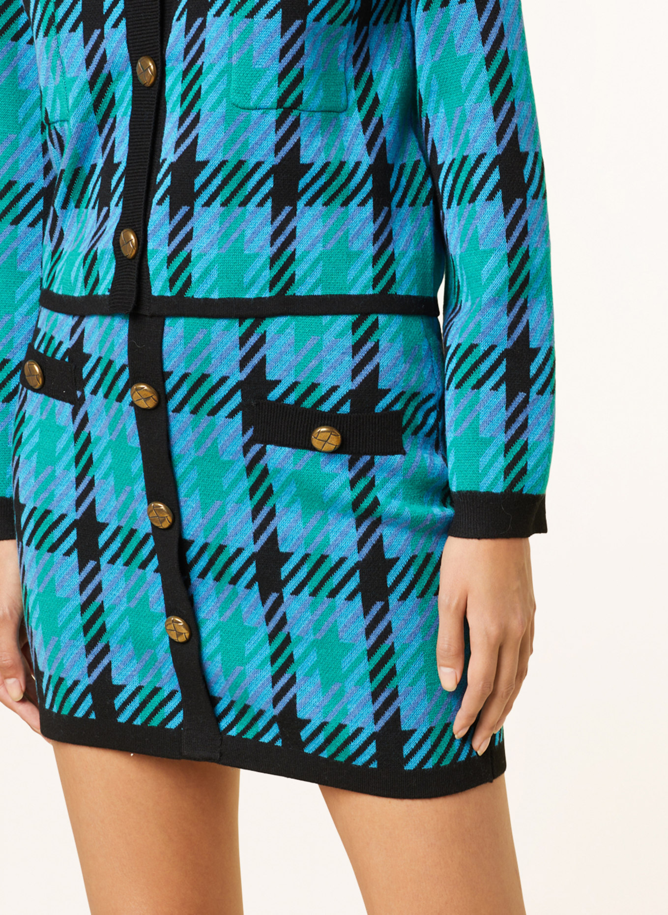 SUNCOO Knit skirt FANNIE, Color: BLUE/ GREEN/ BLACK (Image 4)