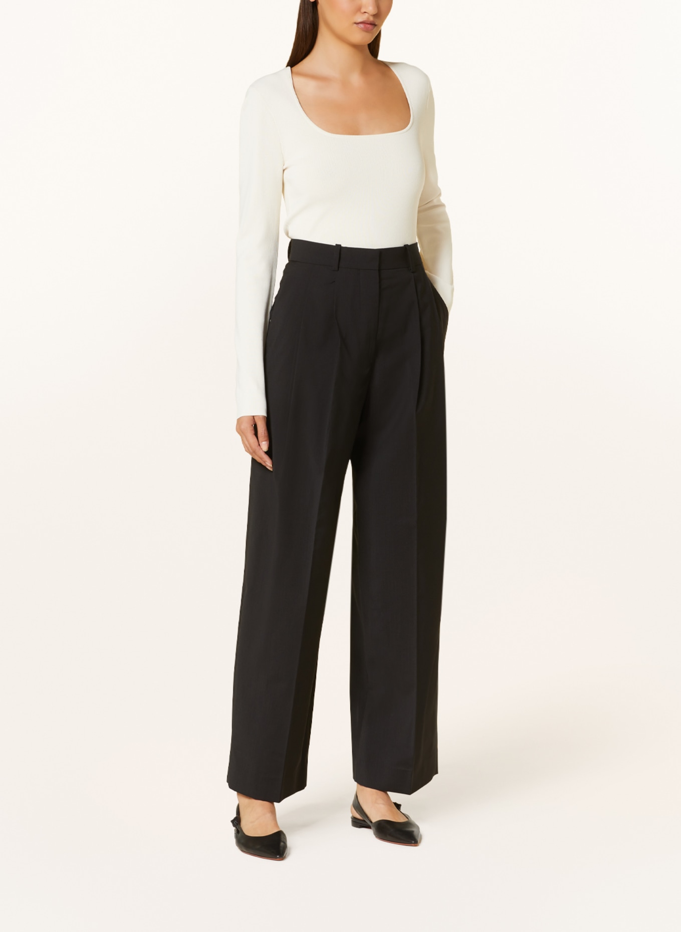 COS Wide-Leg Tailored Trousers in BEIGE | Endource