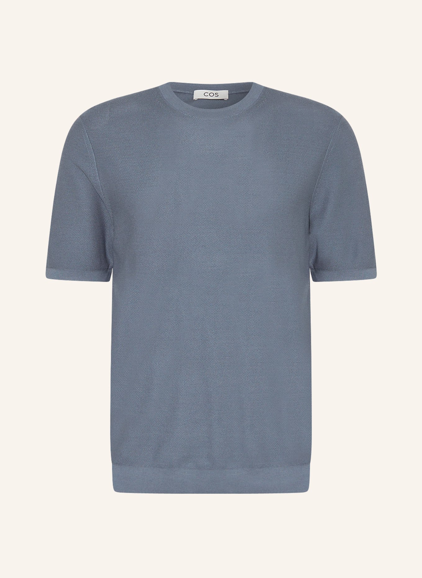 COS Piqué-Shirt mit Seide, Farbe: BLAUGRAU (Bild 1)