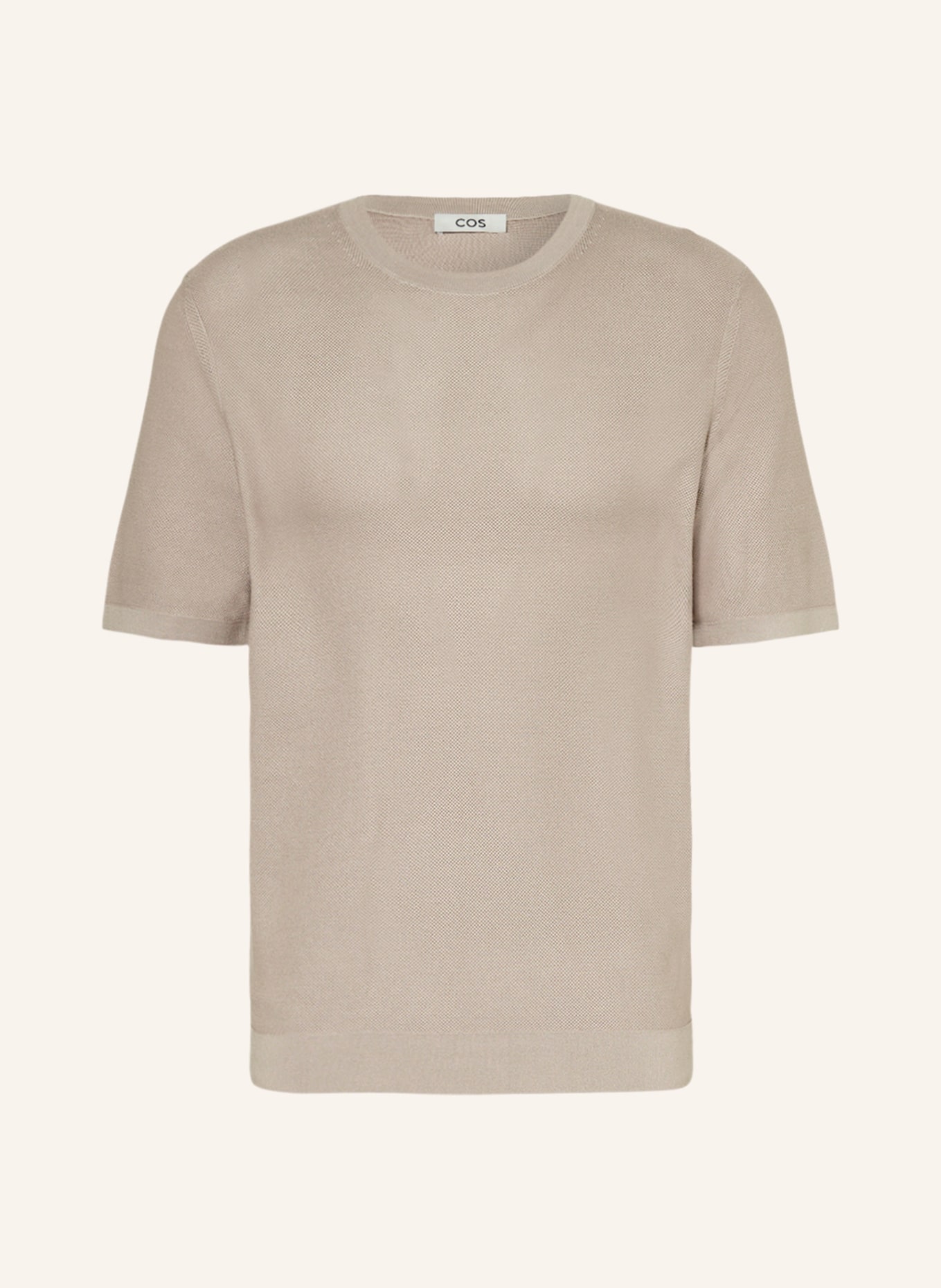 COS Koszulka z piki z dodatkiem jedwabiu, Kolor: JASNOBRĄZOWY (Obrazek 1)