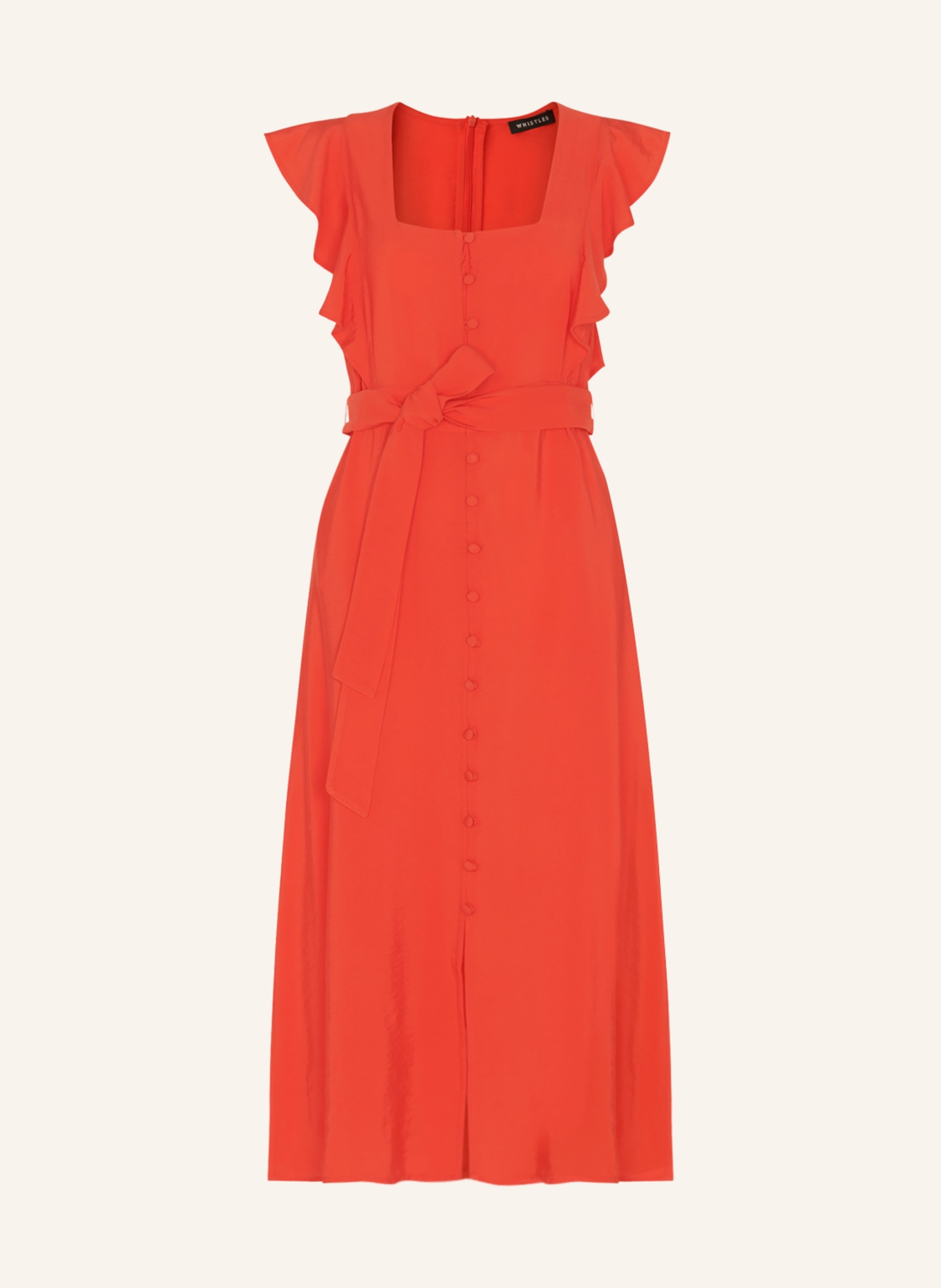 WHISTLES Dress SOPHIE with frills, Color: ORANGE (Image 1)