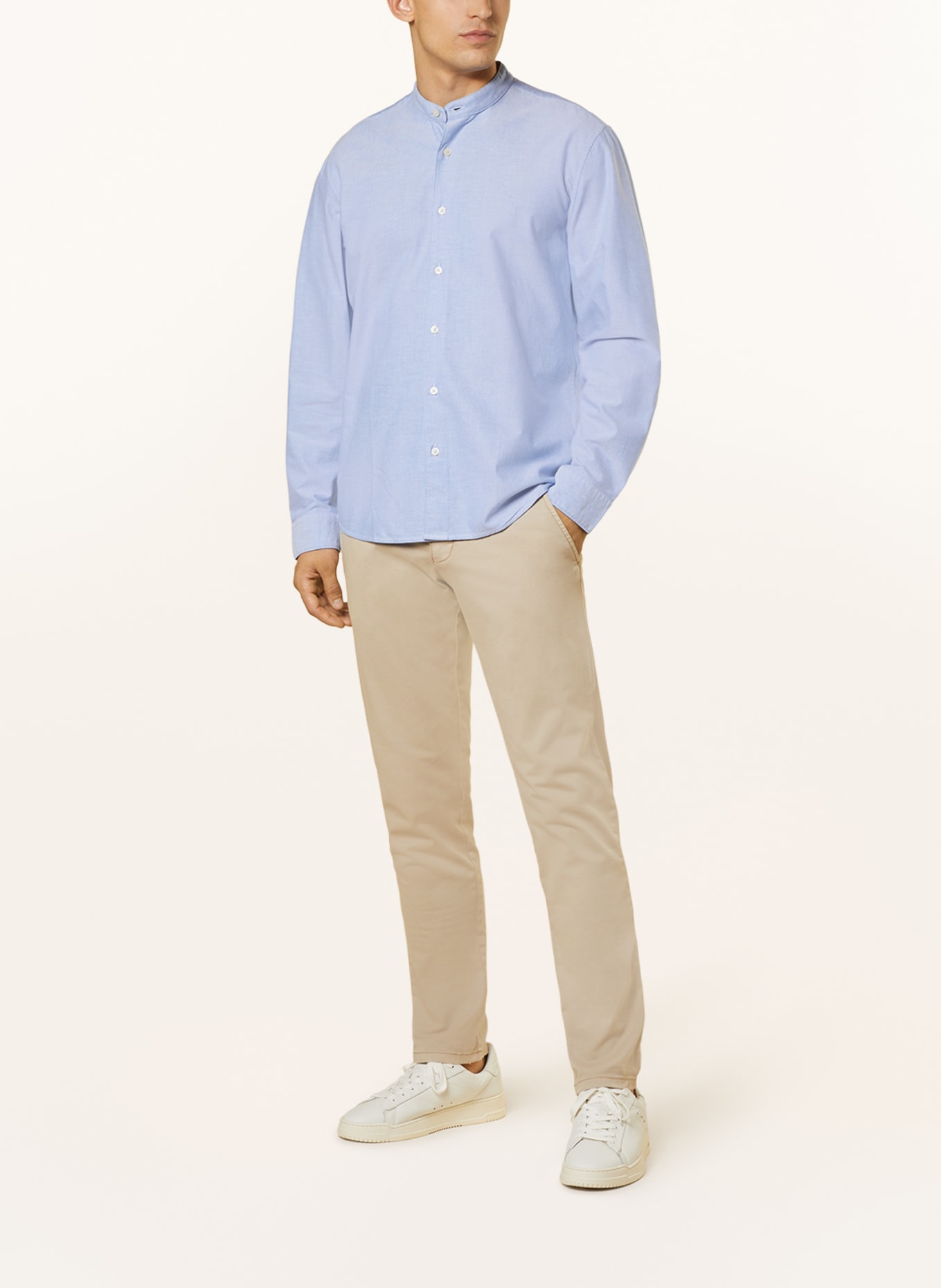 Marc O'Polo Shirt regular fit with stand-up collar, Color: LIGHT BLUE (Image 2)