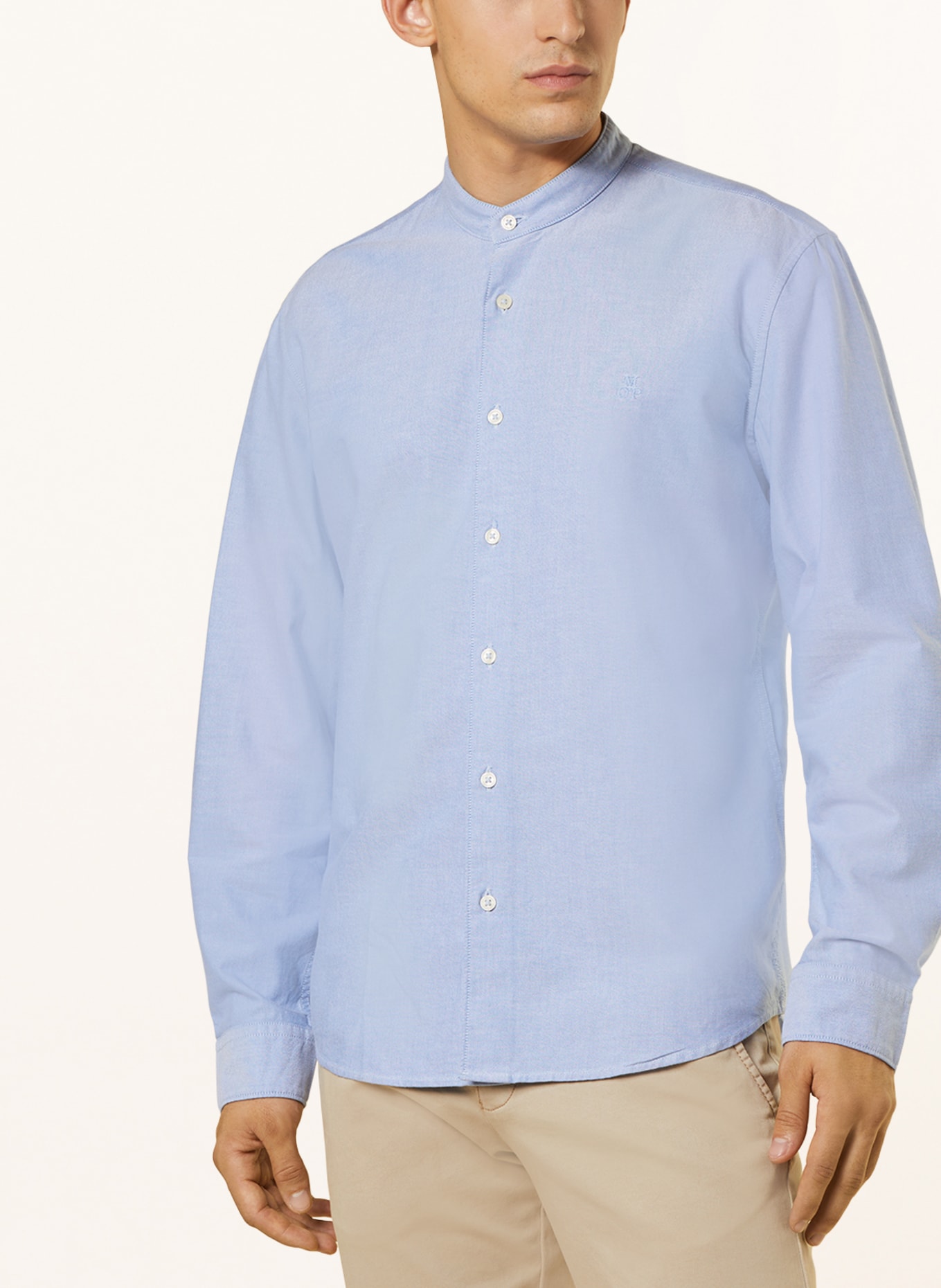 Marc O'Polo Shirt regular fit with stand-up collar, Color: LIGHT BLUE (Image 4)