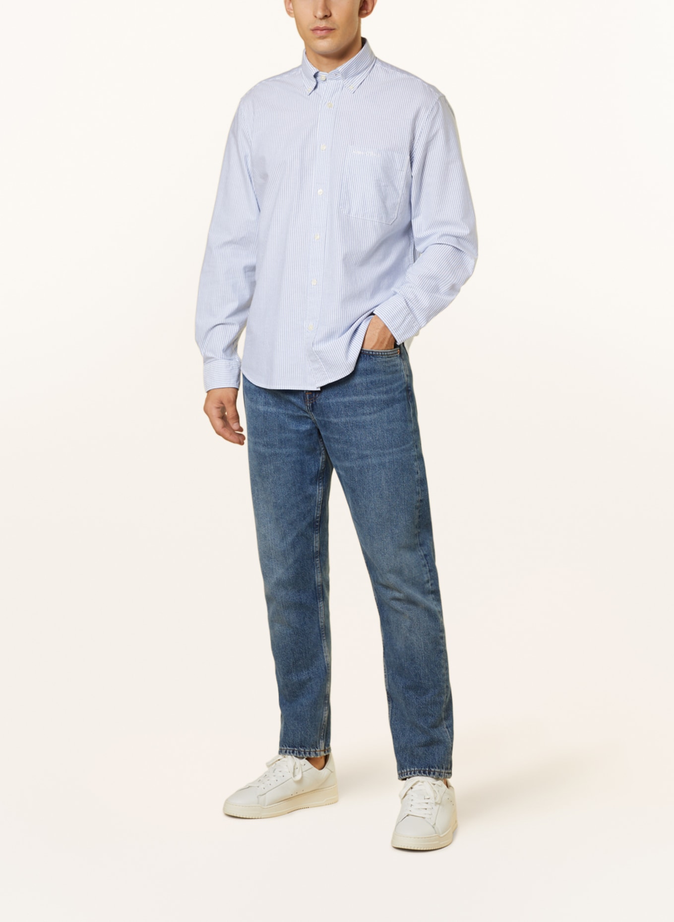 Marc O'Polo Shirt regular fit, Color: WHITE/ LIGHT BLUE (Image 2)