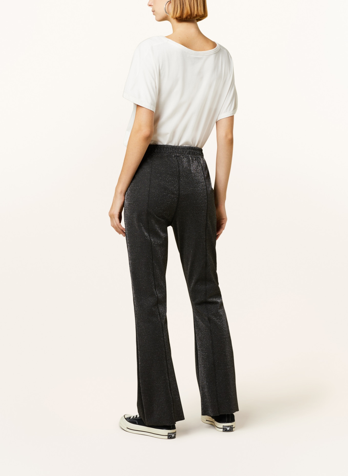 10DAYS Bootcut trousers with glitter thread, Color: DARK GRAY (Image 3)