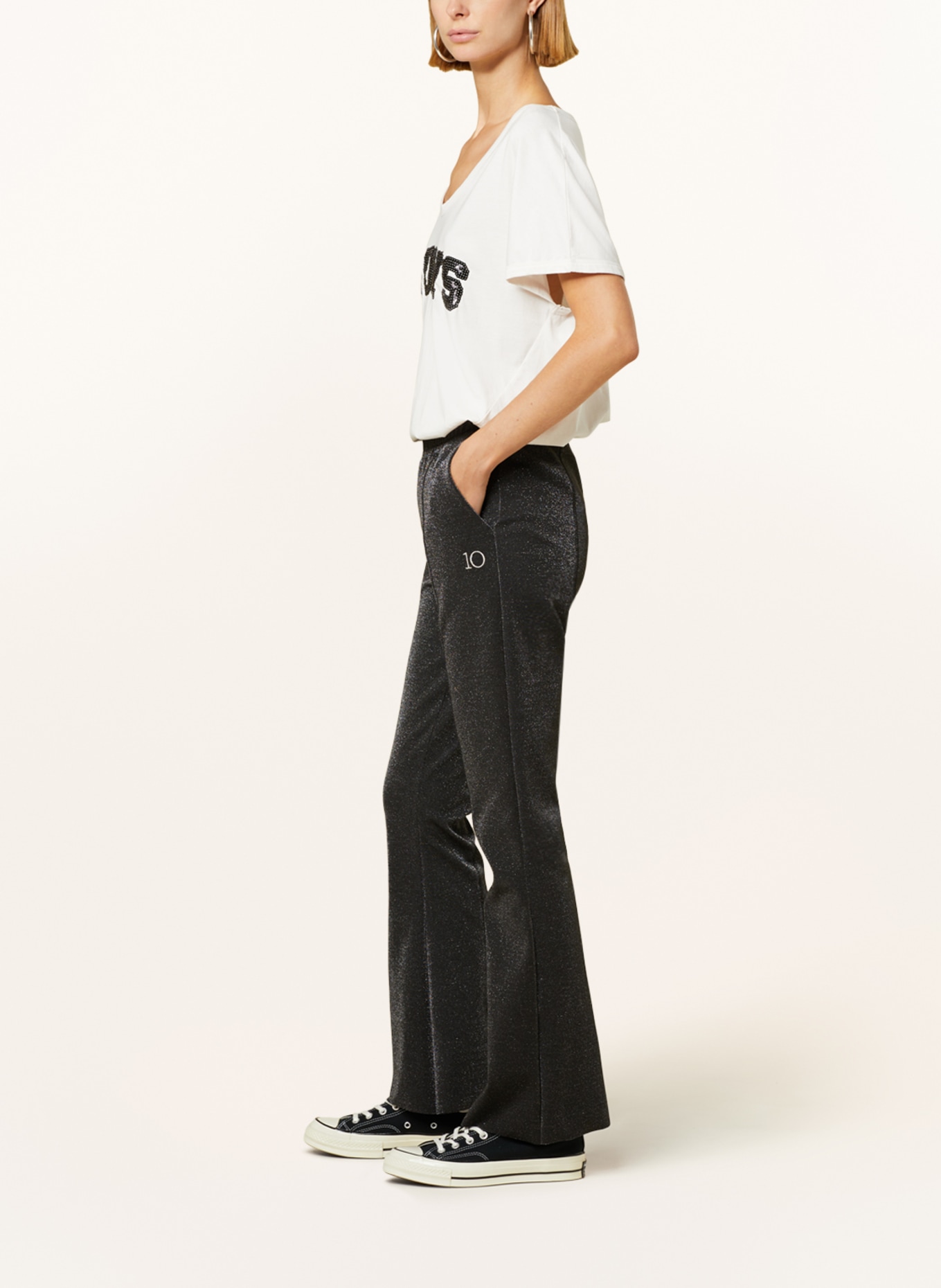 10DAYS Bootcut trousers with glitter thread, Color: DARK GRAY (Image 4)