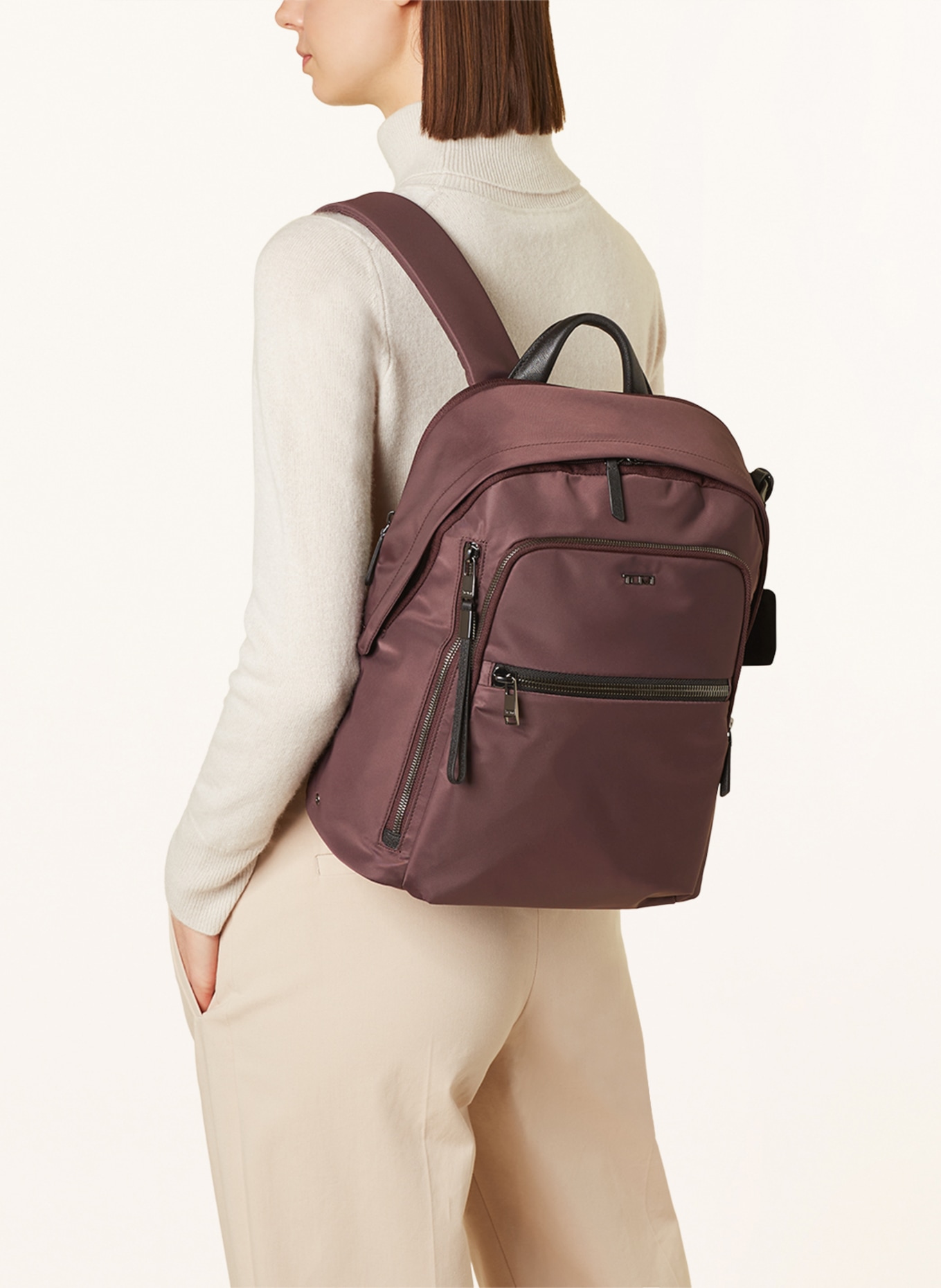 TUMI VOYAGEUR backpack HALSEY with laptop compartment, Color: DARK PURPLE (Image 4)