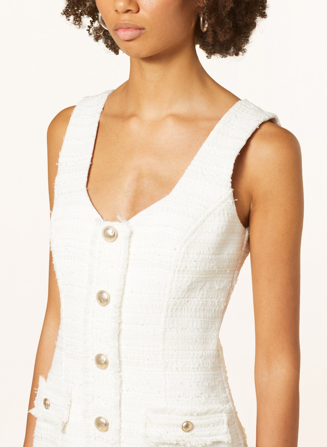 GUESS Tweed-Kleid TOSCA mit Glanzgarn, Farbe: CREME (Bild 4)