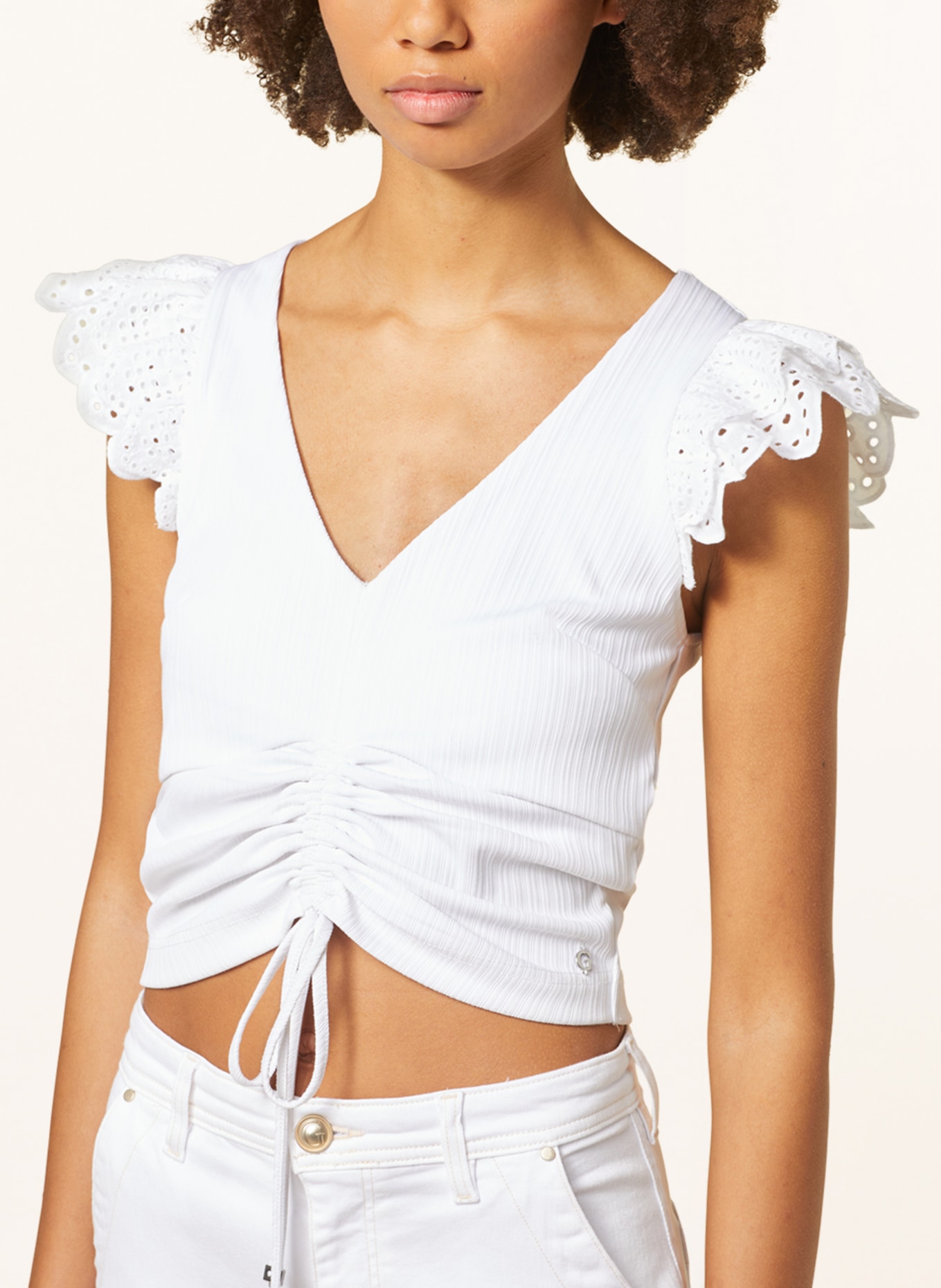 GUESS Cropped top ELENA, Color: WHITE (Image 4)