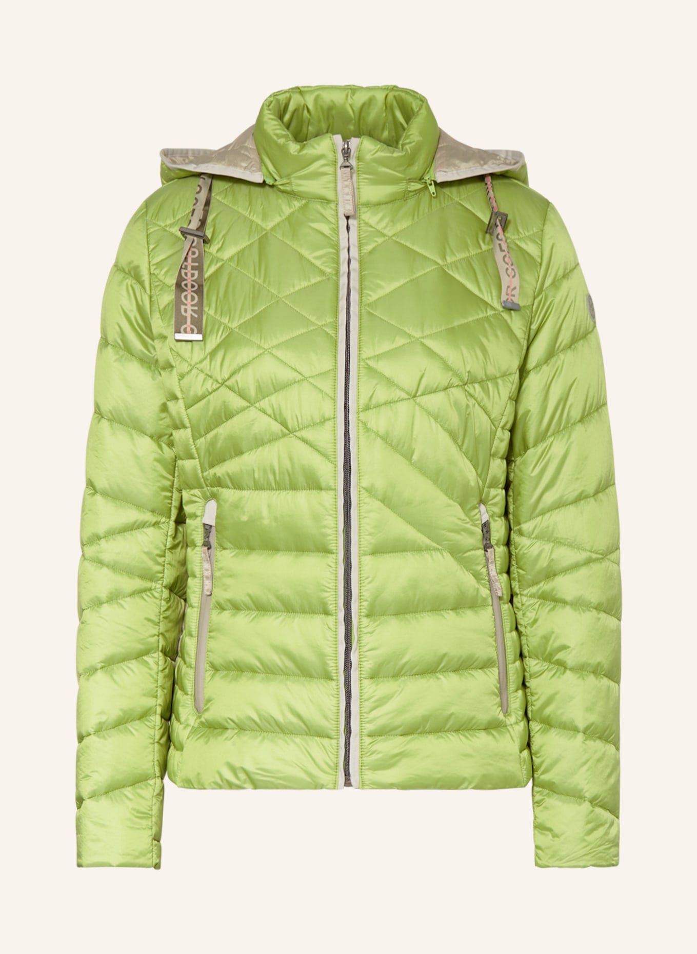 GIL BRET Quilted jacket with detachable hood, Color: LIGHT GREEN (Image 1)