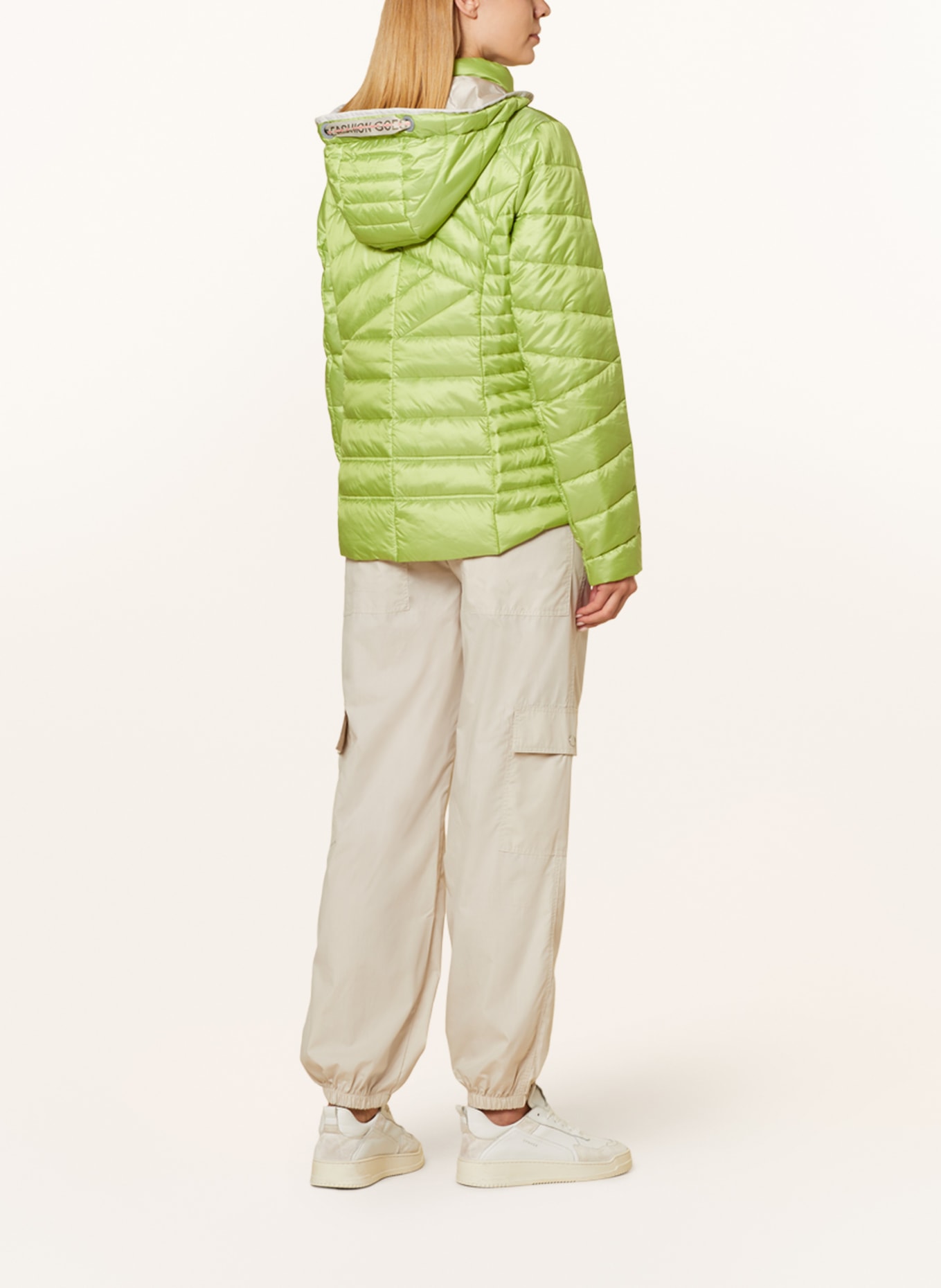 GIL BRET Quilted jacket with detachable hood, Color: LIGHT GREEN (Image 3)